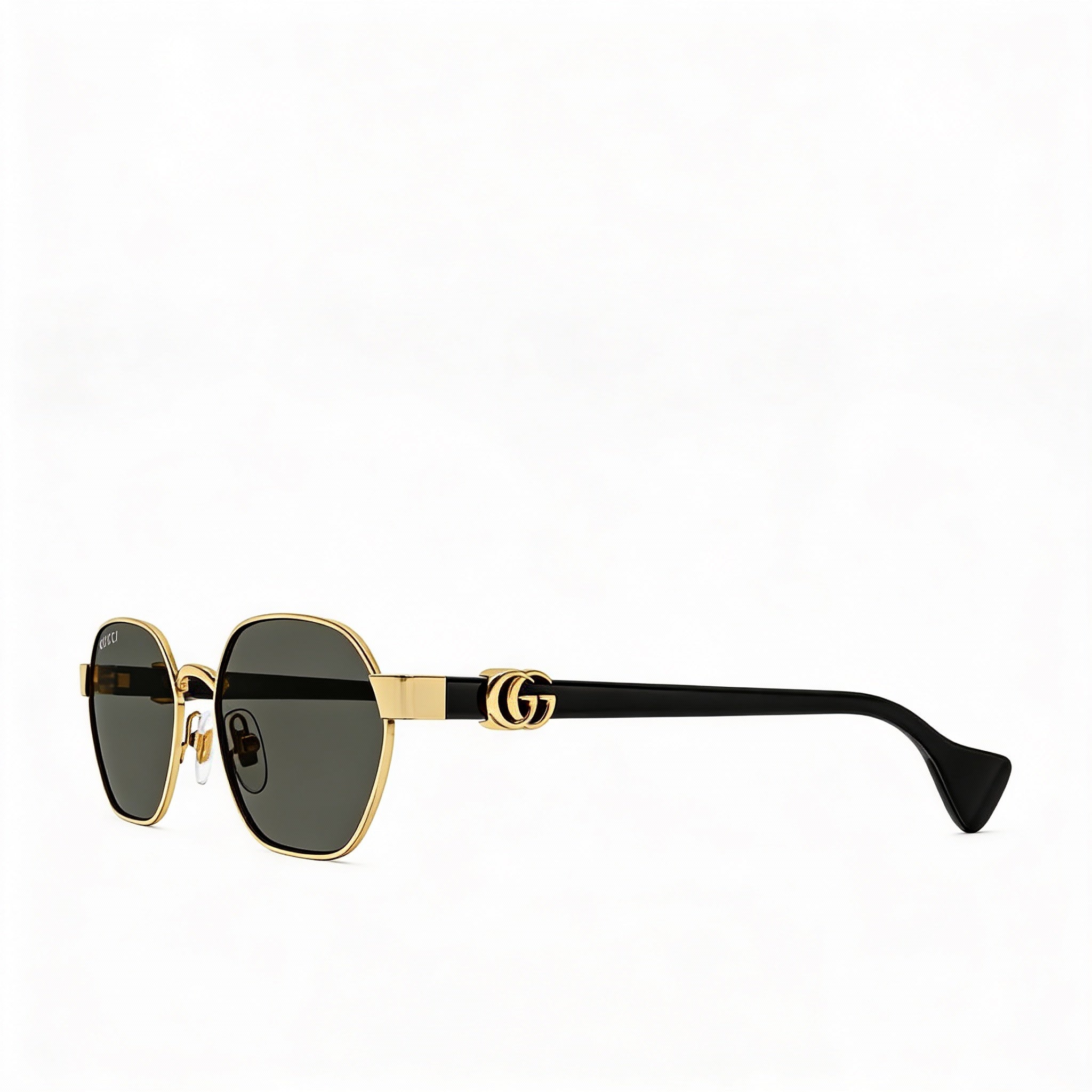 Gucci GG1593S Contemporary Women's Gold Black Acetate UV Protected Non-Polarized Dark Grey 56mm Sunglasses, Photo 2