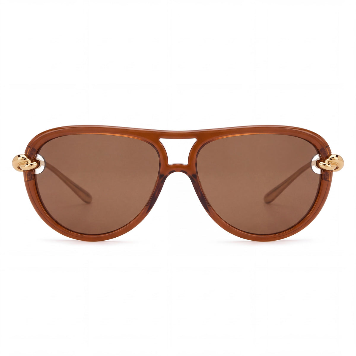 Bottega Veneta 1418s-004 Women's Aviator Sunglasses Brown Gold Brown Acetate Frame with Brown Lenses 58mm, Photo 2