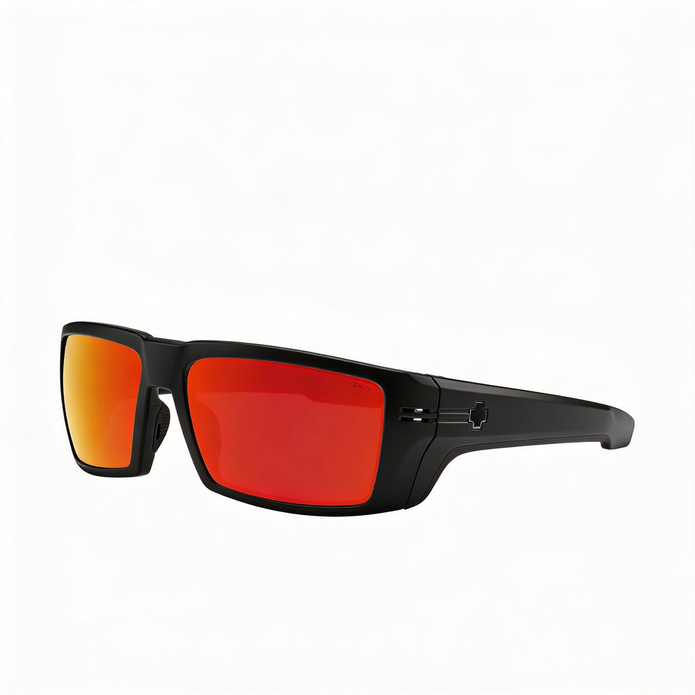 Gafas de sol Spy Rebar unisex con montura de plástico negro mate, lentes Happy Bronze Red Spectra Mirror no polarizadas y protección UV 100% de 62 mm