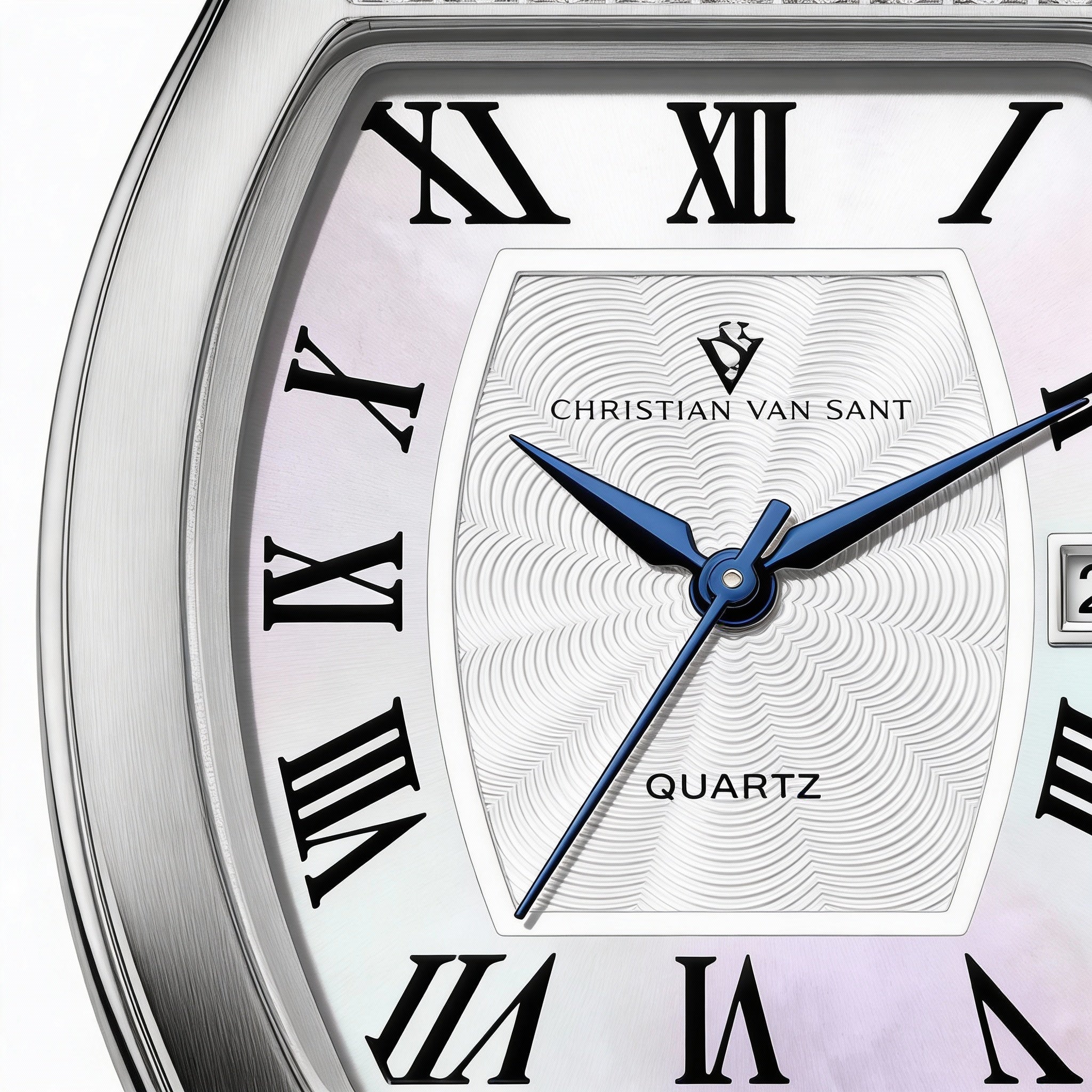 Reloj Christian Van Sant para mujer, de cuarzo, resistente al agua, con correa de piel y acero inoxidable, esfera blanca, Photo 2