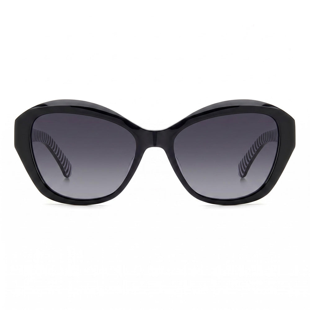 Gafas de sol casuales de acetato negro gris oscuro sombreado con lentes grises oscuras sombreadas de 54 mm para mujer de Kate Spade New York