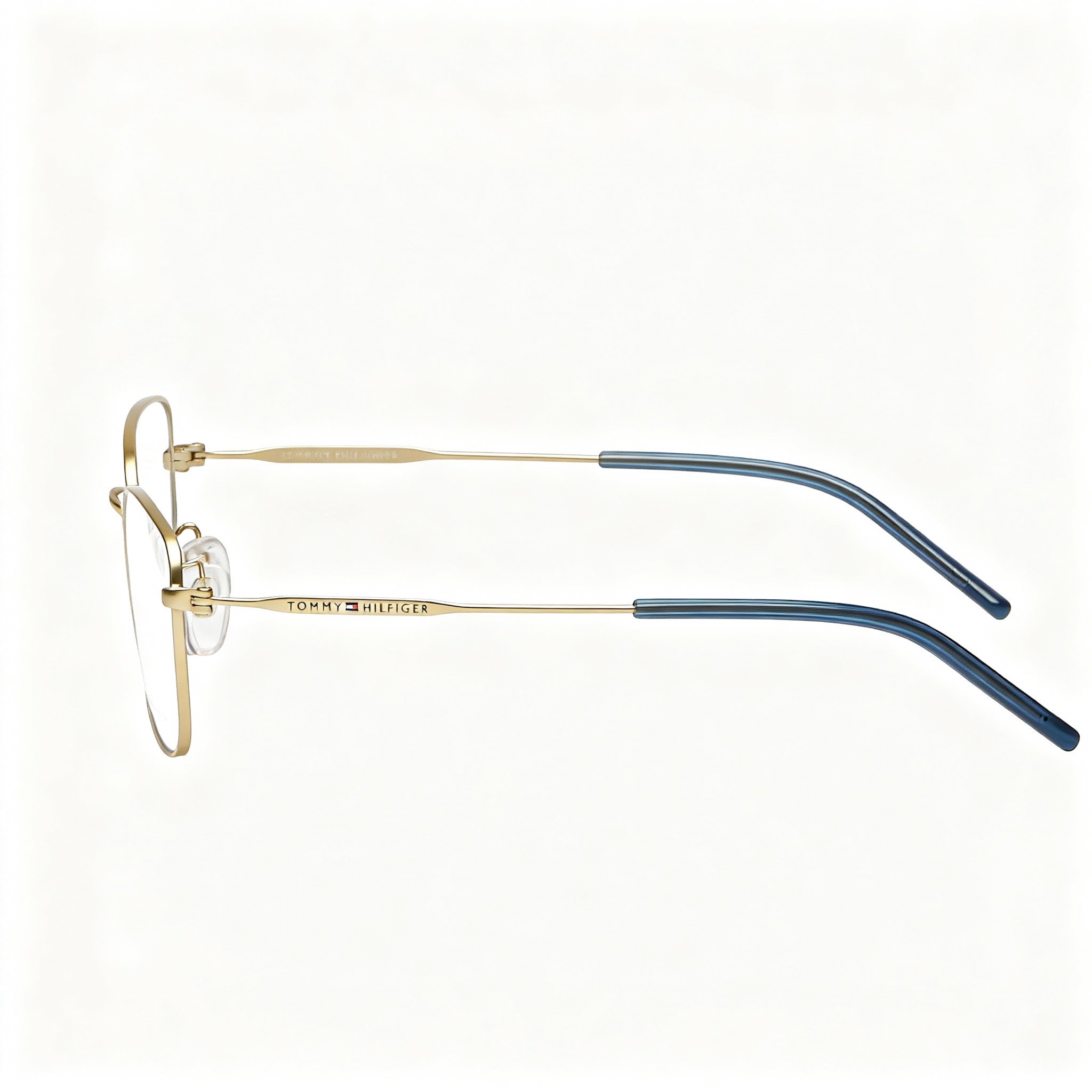 Tommy Hilfiger Casual Men's Alloy Steel Frame Non Polarized Polycarbonate Eyewear, 55mm Matte Gold, Photo 3