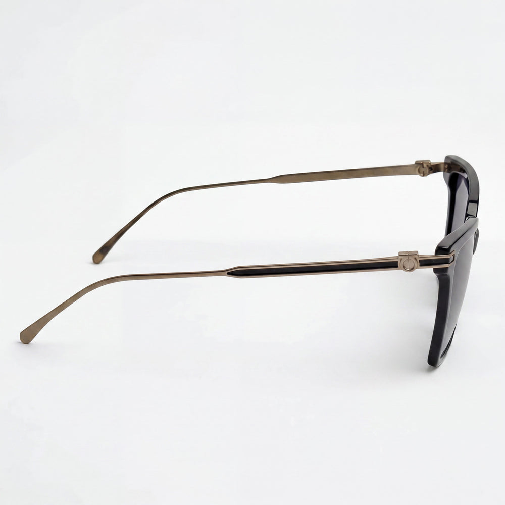 Gafas de hombre Ferragamo Sf2036s de titanio negro con forma de mariposa sin protección 56-16-140