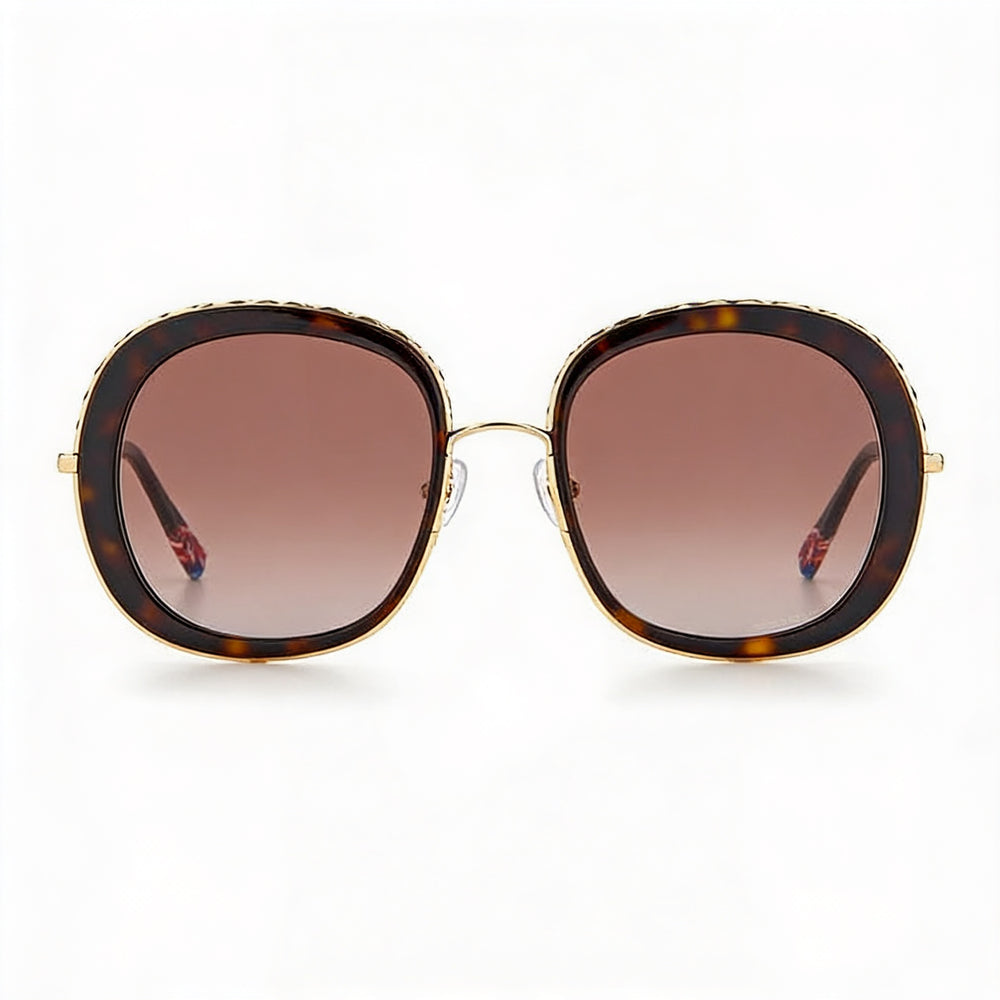 Missoni Classic Women's Stainless Steel 100% UV Protection Havana Brown Gradient Sunglasses 53mm Lens Width