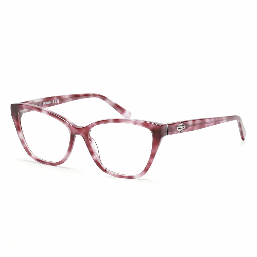 Harley-Davidson Hd0573 Unisex Cat-Eye Plastic Eyeglasses with Polarized Clear Lenses Bordeaux 54mm
