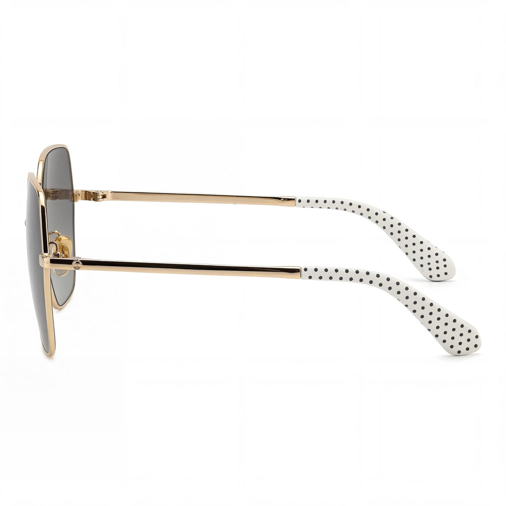 kate spade new york Eloy/F/S Gafas de sol cuadradas de metal negras para mujer con lentes polarizadas grises degradadas y protección UV 59mm