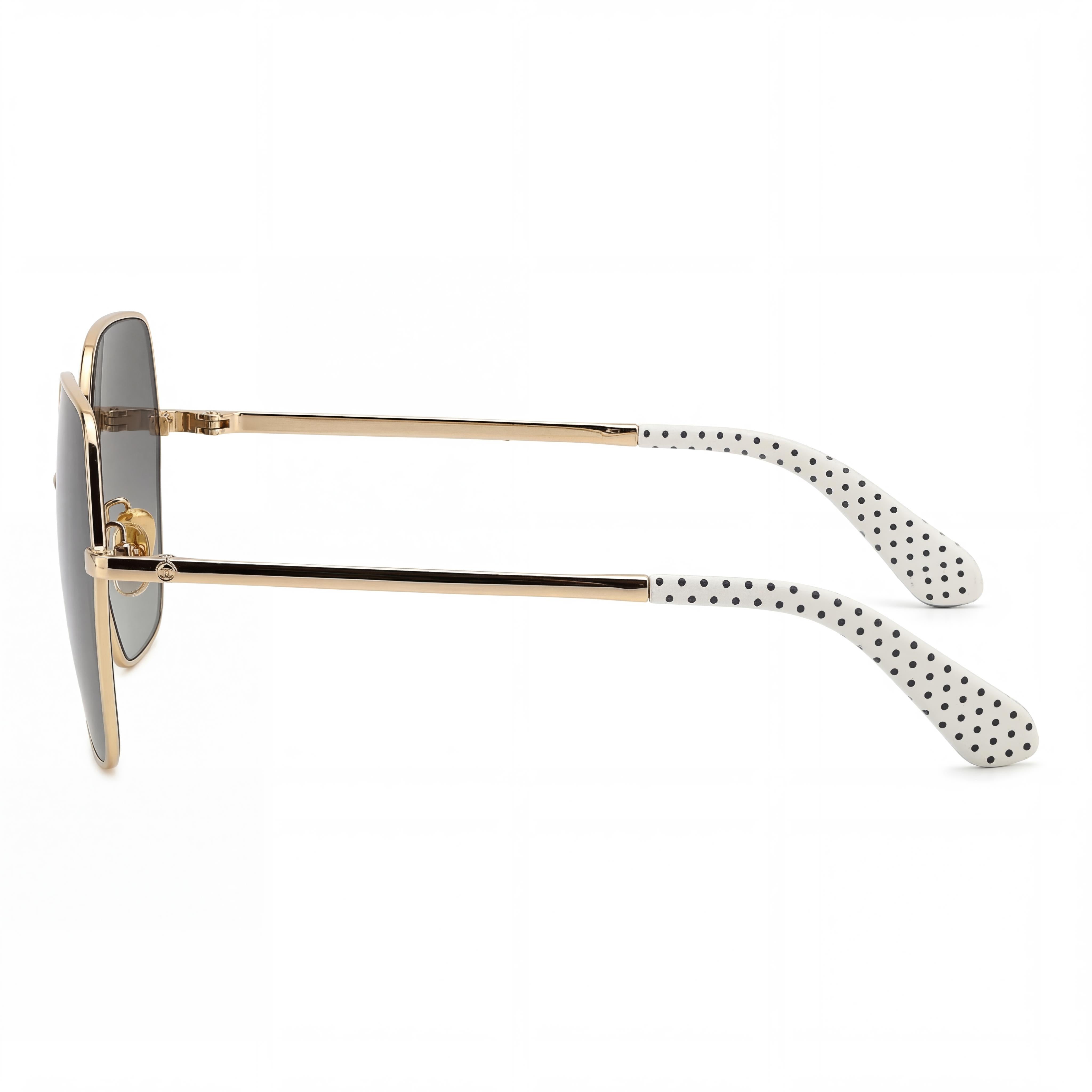 kate spade new york Eloy/F/S Gafas de sol cuadradas de metal negras para mujer con lentes polarizadas grises degradadas y protección UV 59mm, Photo 2
