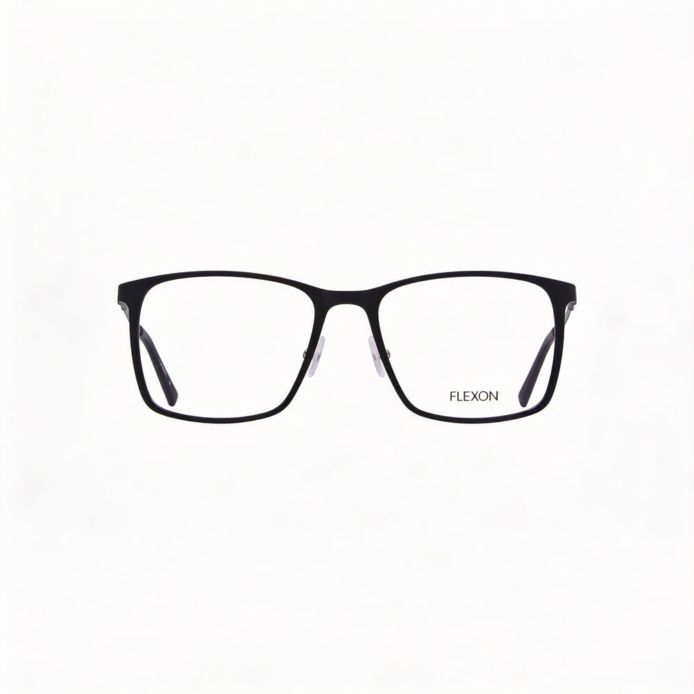 Flexon Ep8011 Unisex Matte Black Plastic Full Rim Rectangle Eyeglasses Lens 53mm Bridge 18mm Temple 145mm