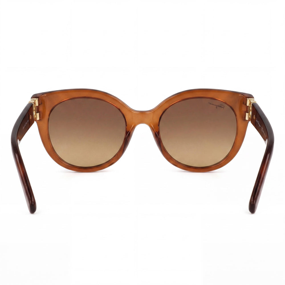 Salvatore Ferragamo Women's Gancini SF1031S Butterfly Crystal Caramel Acetate 100% UV Brown Gradient Sunglasses 53mm