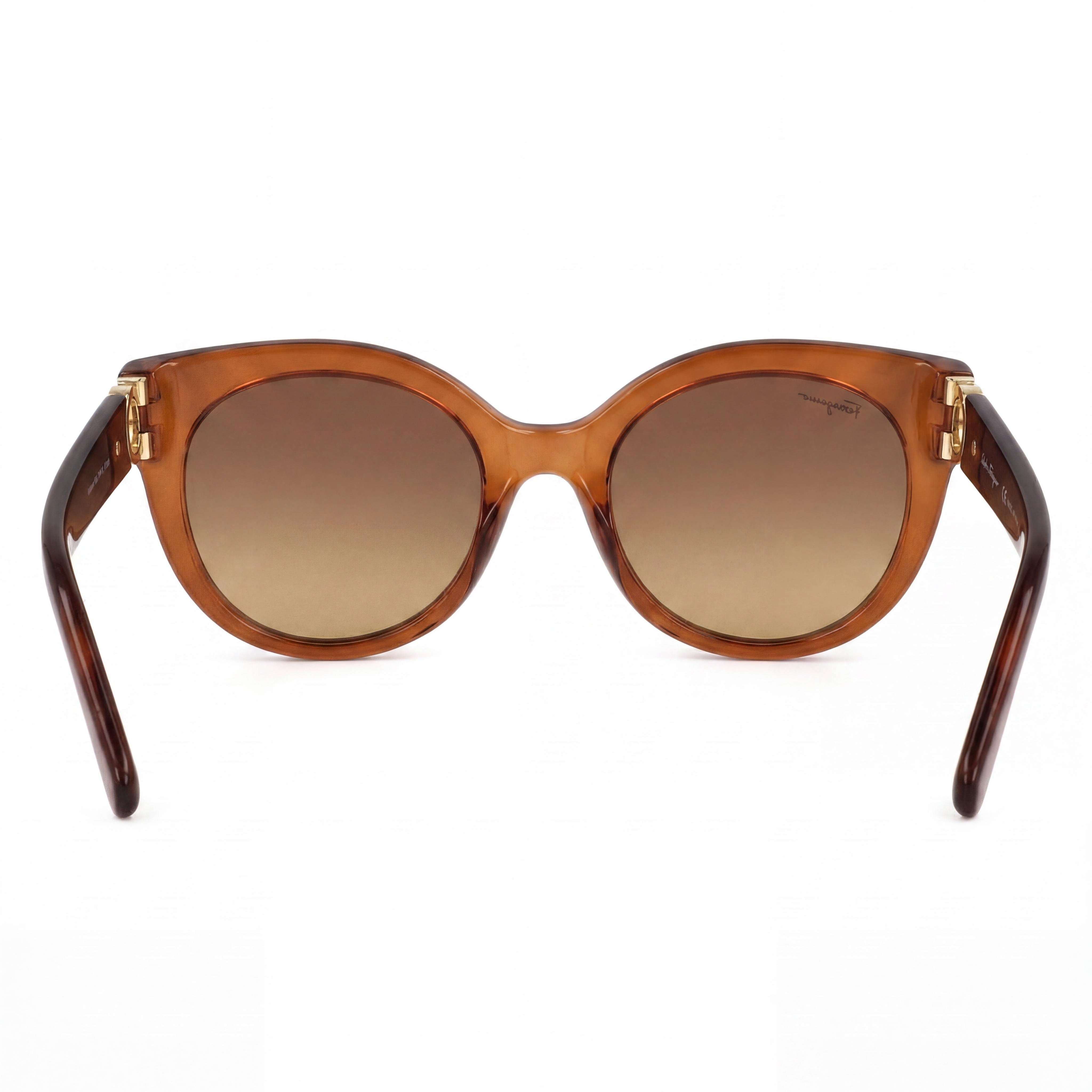 Salvatore Ferragamo Women's Gancini SF1031S Butterfly Crystal Caramel Acetate 100% UV Brown Gradient Sunglasses 53mm, Photo 2