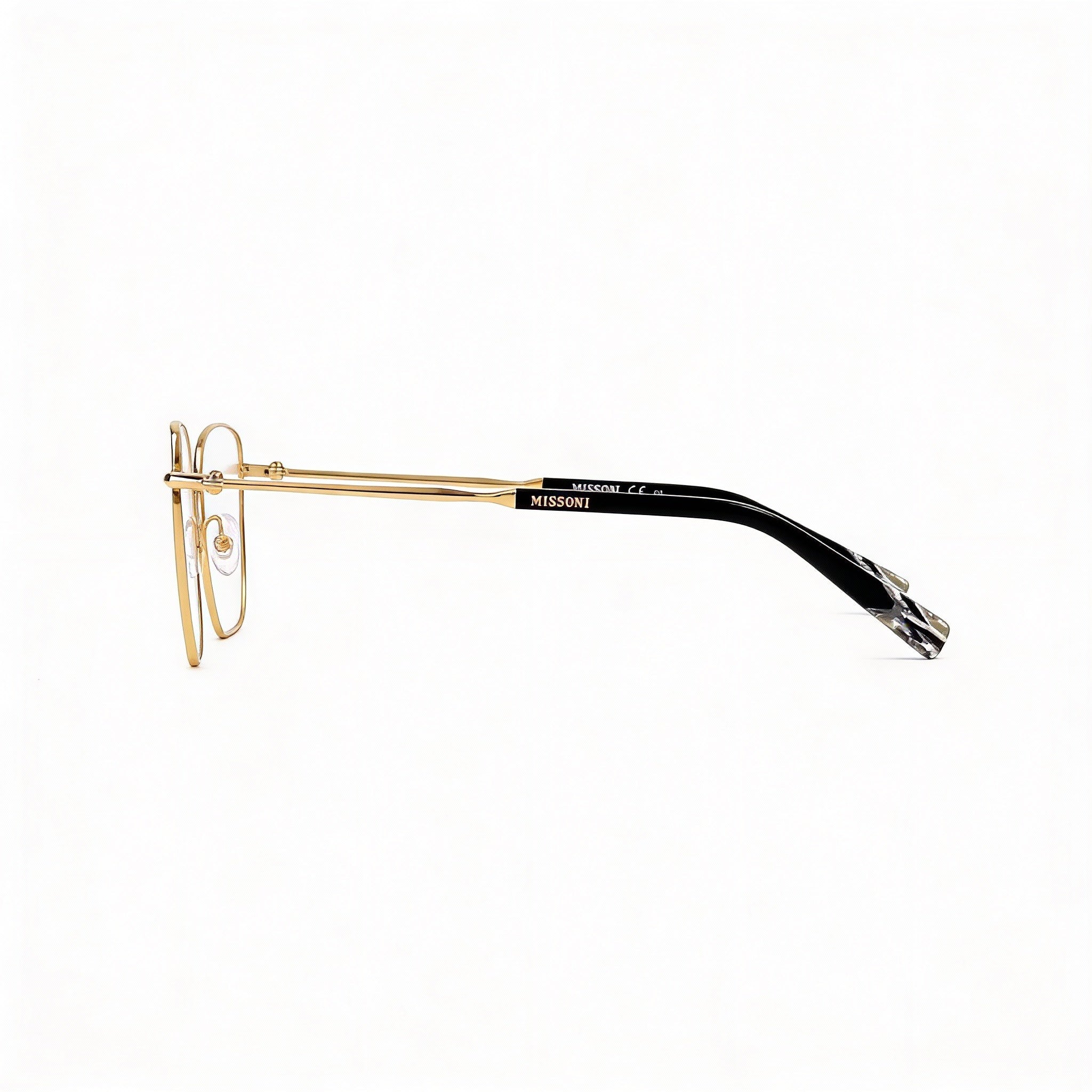 Gafas graduadas Missoni Mis 0099 de acero inoxidable en oro rosa para mujer, con lentes transparentes de demostración, 54 mm, Photo 3