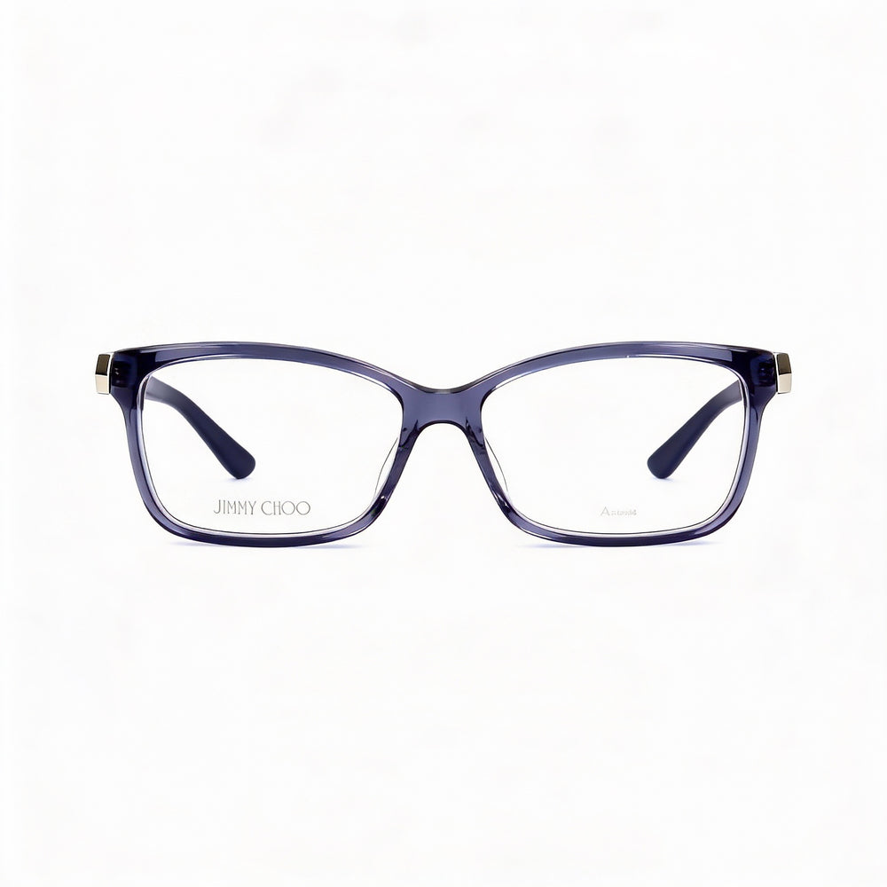 Gafas ópticas rectangulares de acetato azul para mujer con patillas de flecha de JIMMY CHOO, 54 mm