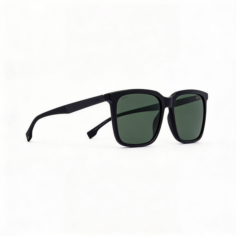 Hugo Boss Tech & Innovation BOSS 1579/S Unisex Acetate Black Green Frame Green Polarized UV Protection 57mm Sunglasses