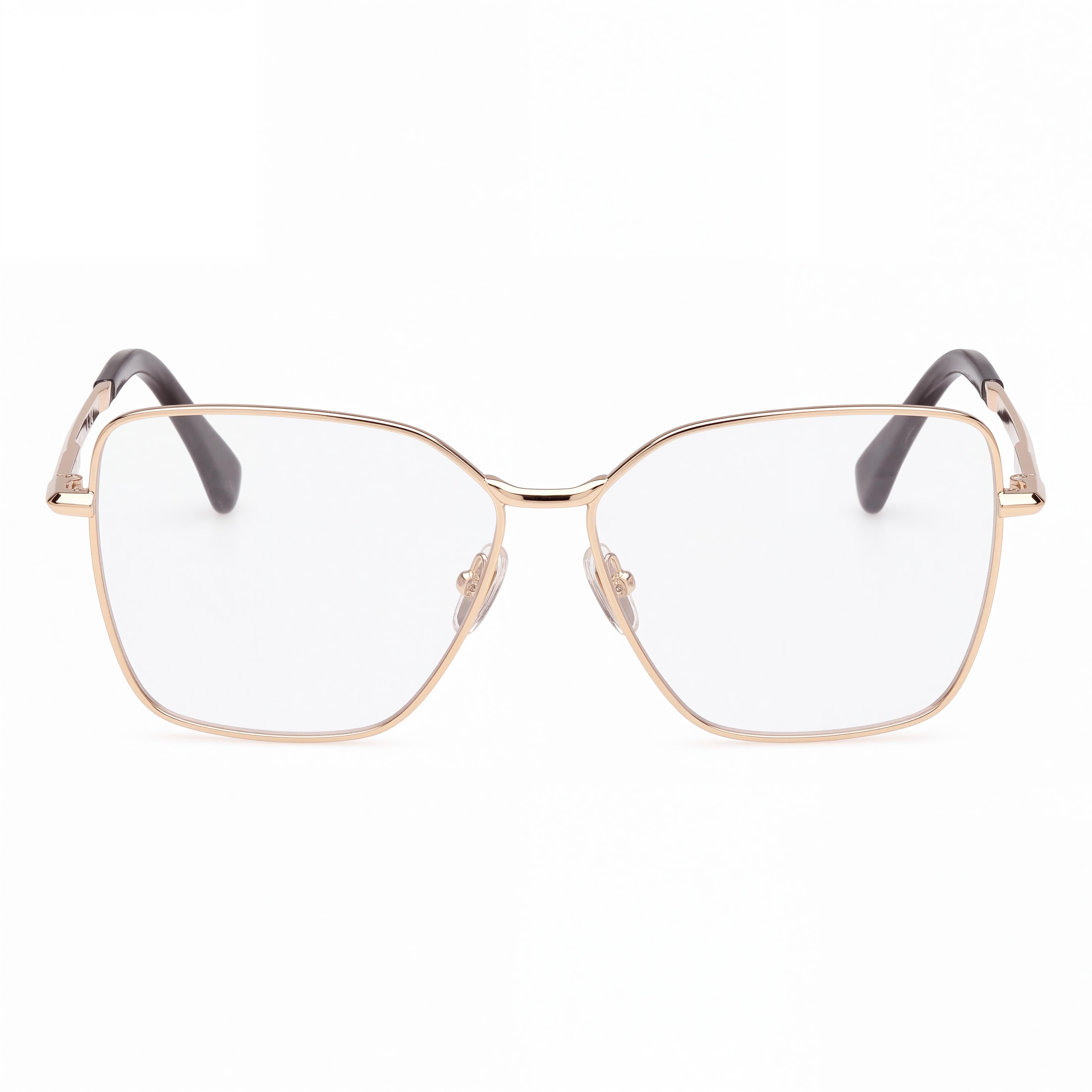 Gafas MaxMara Mm5187 para mujer, armazón de metal dorado pálido con lentes de policarbonato transparente 55-12-140mm, Photo 2