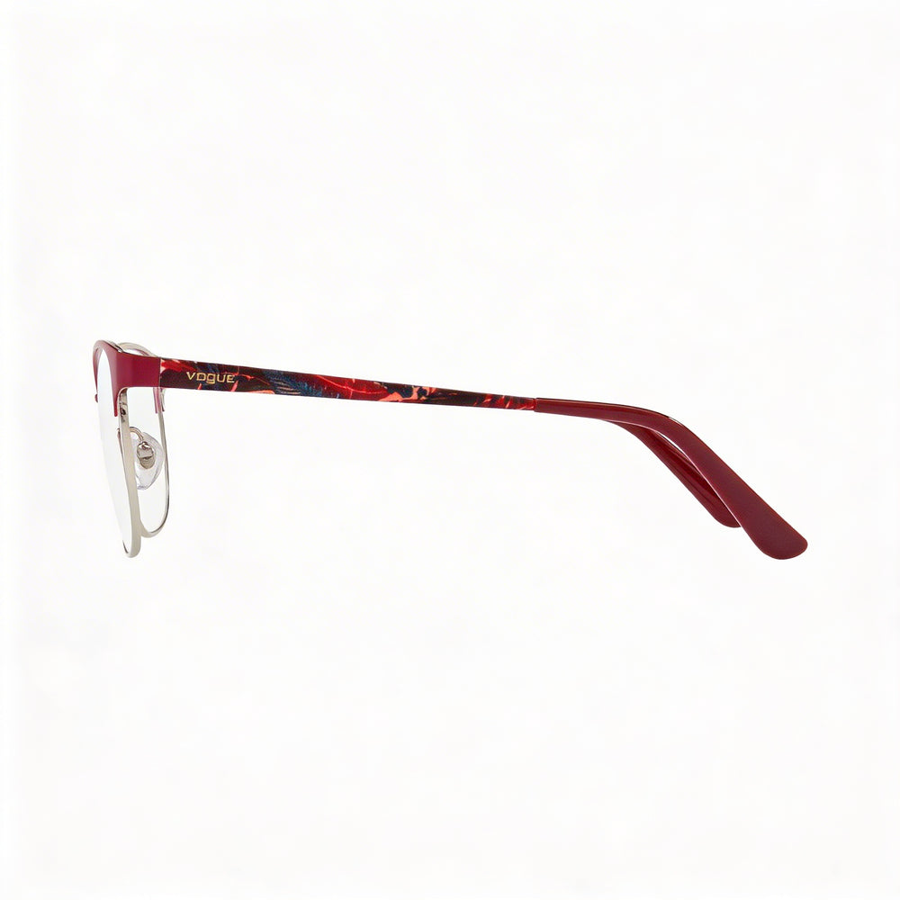 Vogue Eyewear Vo4072 Rectangular Metal Eyeglass Frames Women's Dark Red Silver Lens Width 52mm
