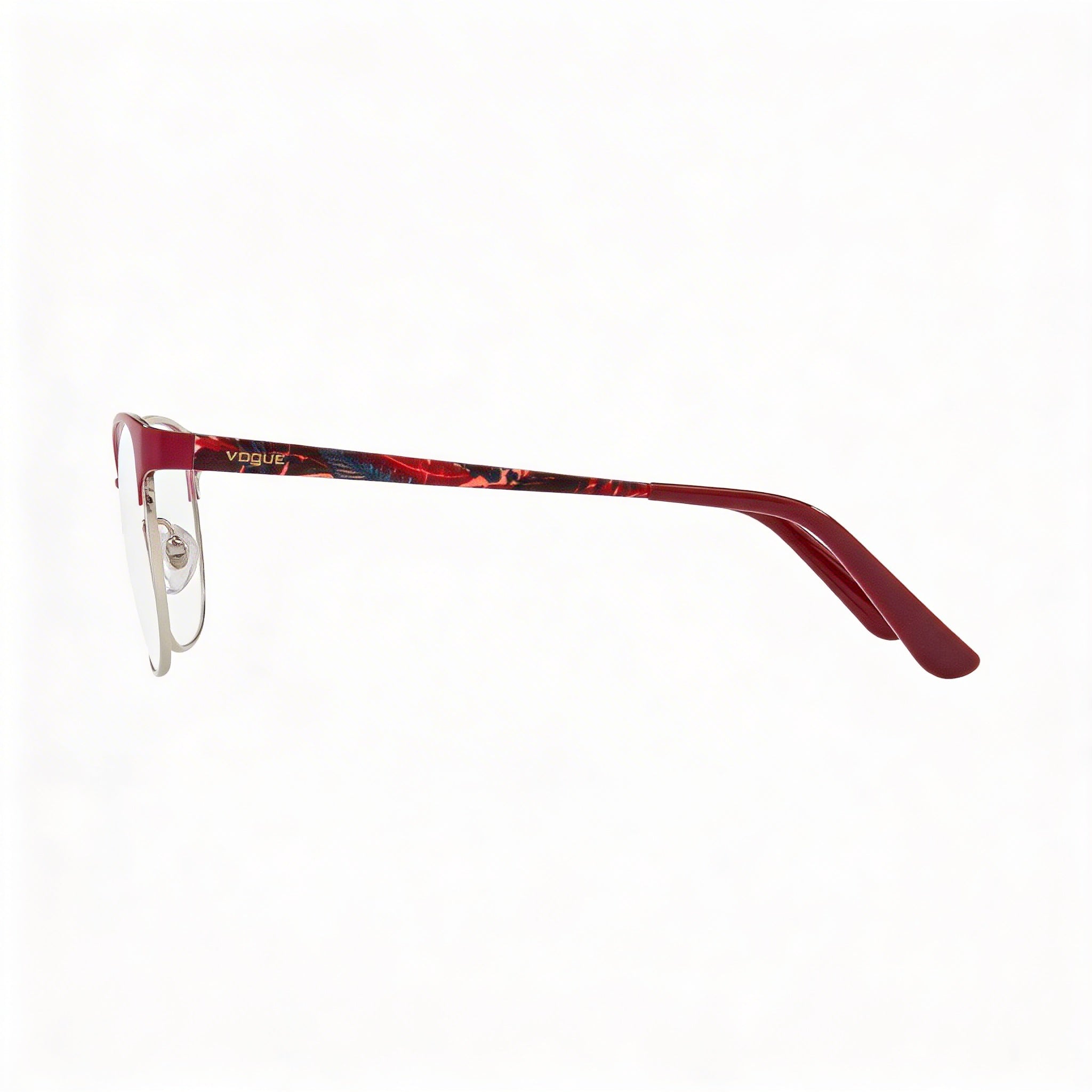 Vogue Eyewear Vo4072 Rectangular Metal Eyeglass Frames Women's Dark Red Silver Lens Width 52mm, Photo 3
