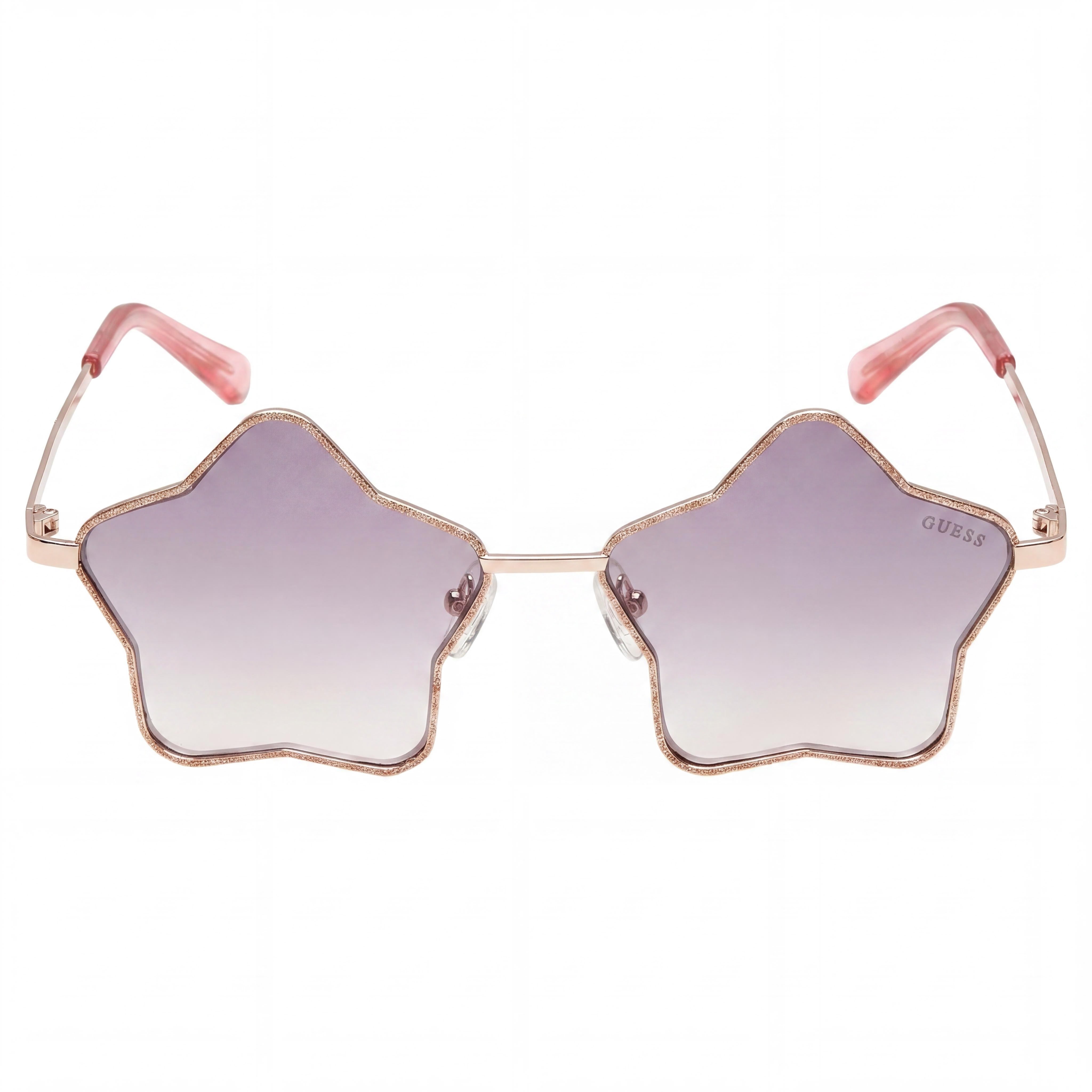 GUESS GF4012 Girls' Star-Shaped Metal Sunglasses Shiny Rose Gold Gradient Bordeaux 55mm, Photo 2