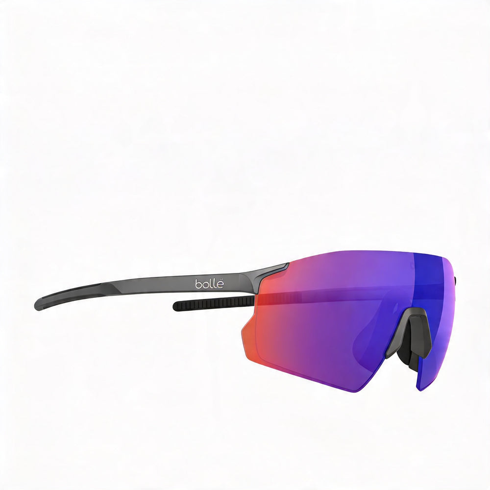 BOLLE SINGLASSES Unisex-adult Lightweight Non-Slip High Contrast Polycarbonate Sunglasses Volt Ultraviolet Mirror Matte Titanium Grey 52mm