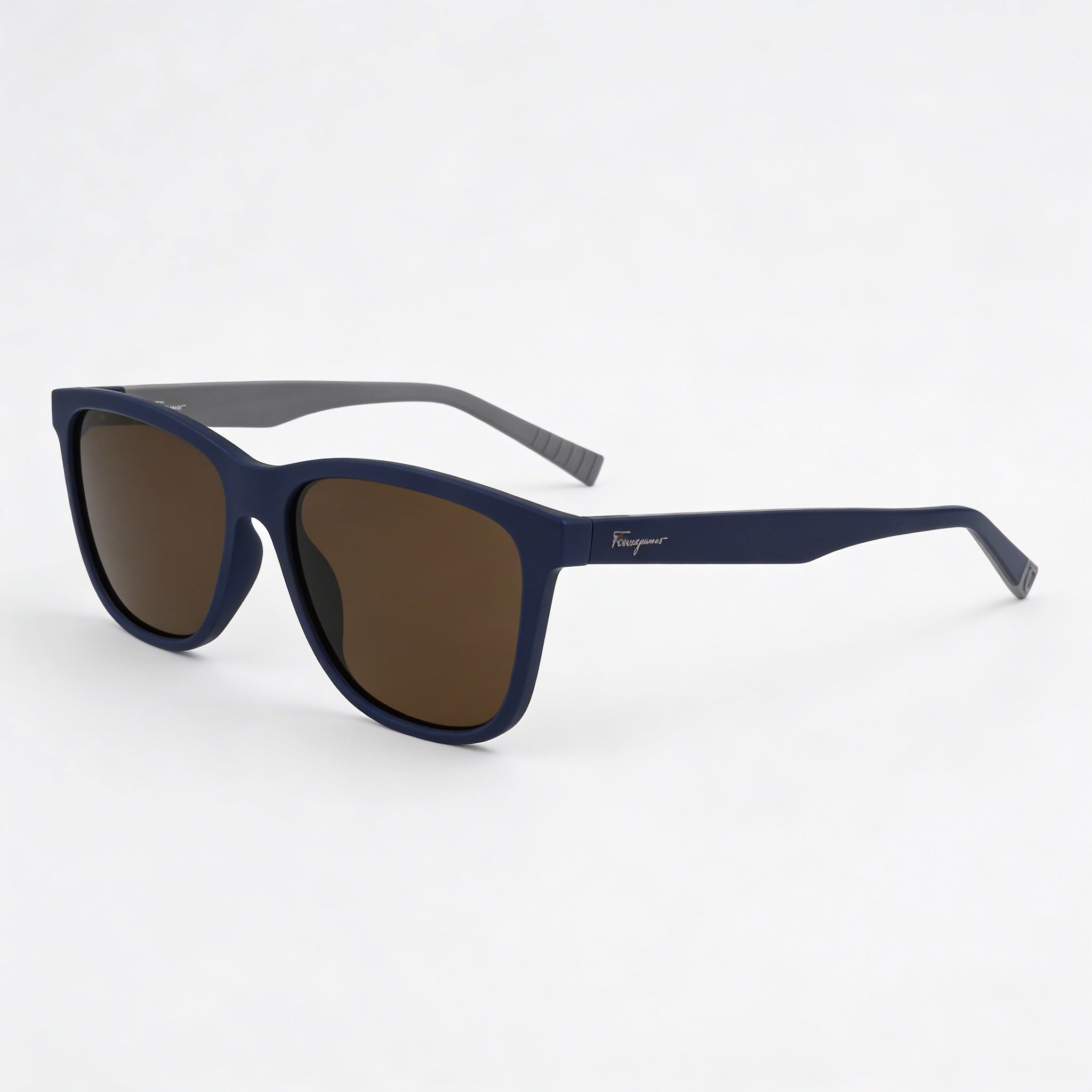 Gafas de sol Ferragamo SF998S Unisex, rectangulares modificadas, de acetato con protección UV, azul mate de 57 mm, Photo 4