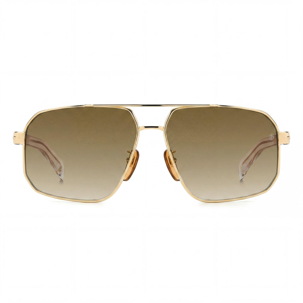 Gafas de sol David Beckham Classic DB 7102/S de metal dorado con cristales y protección UV400, no polarizadas, para mujer, de 61 mm