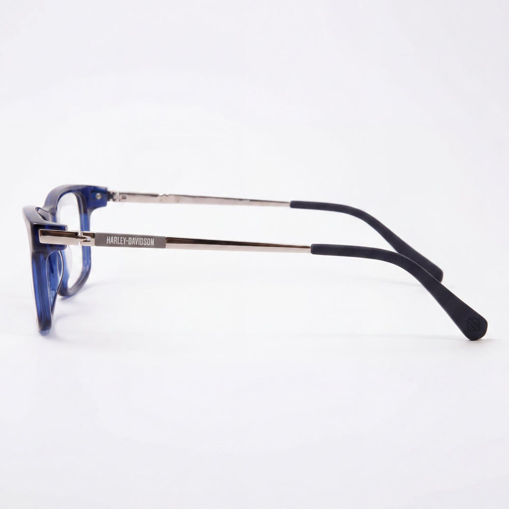 Harley-Davidson HD0143T Unisex Full Rim Plastic Frame Shiny Blue, Shiny Pale Gold 51-17-140mm