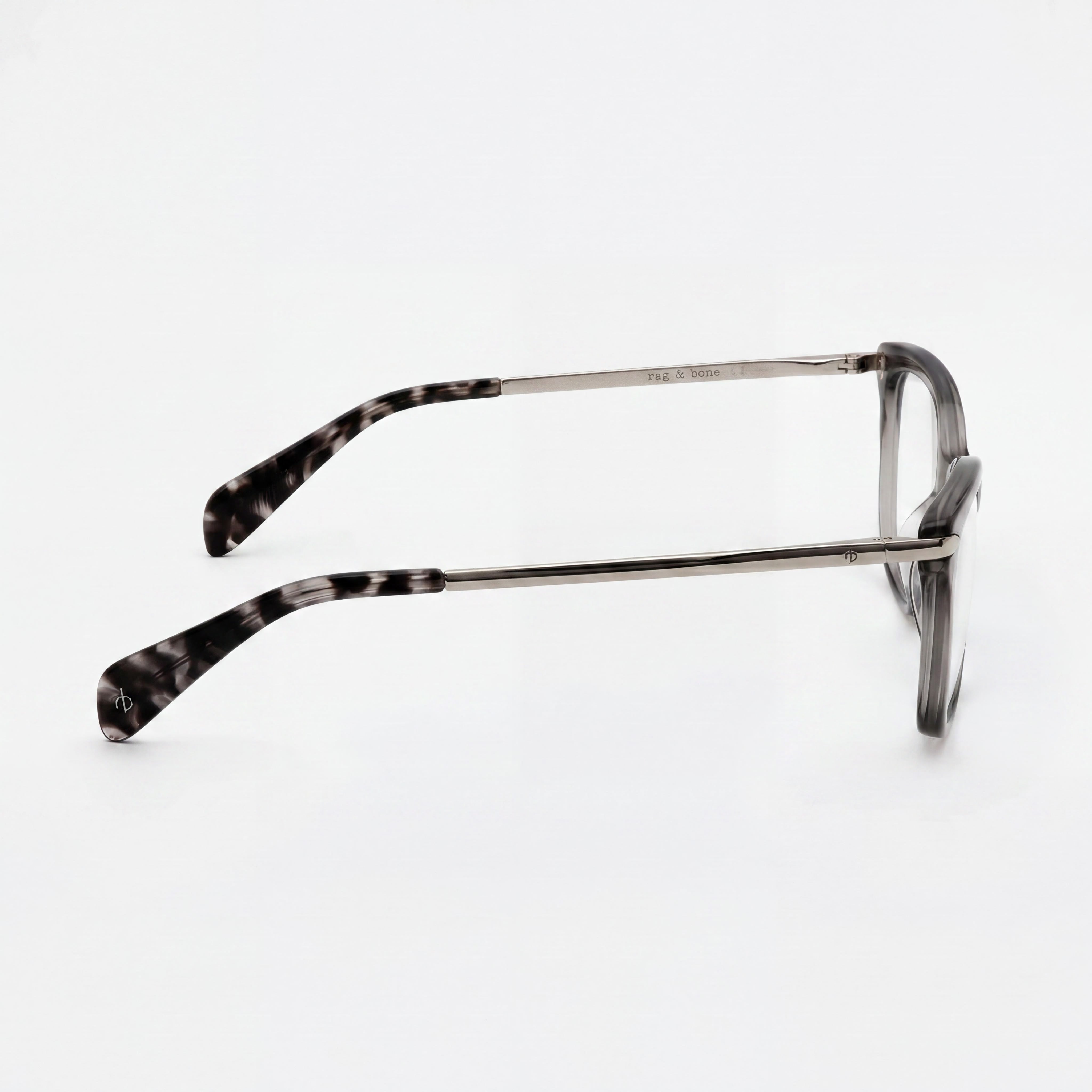 rag & bone Casual RNB3010 Women's Grey Acetate Frame Transparent Lenses Eyeglasses 52mm Lens Width 15mm Bridge 140mm Temple, Photo 2