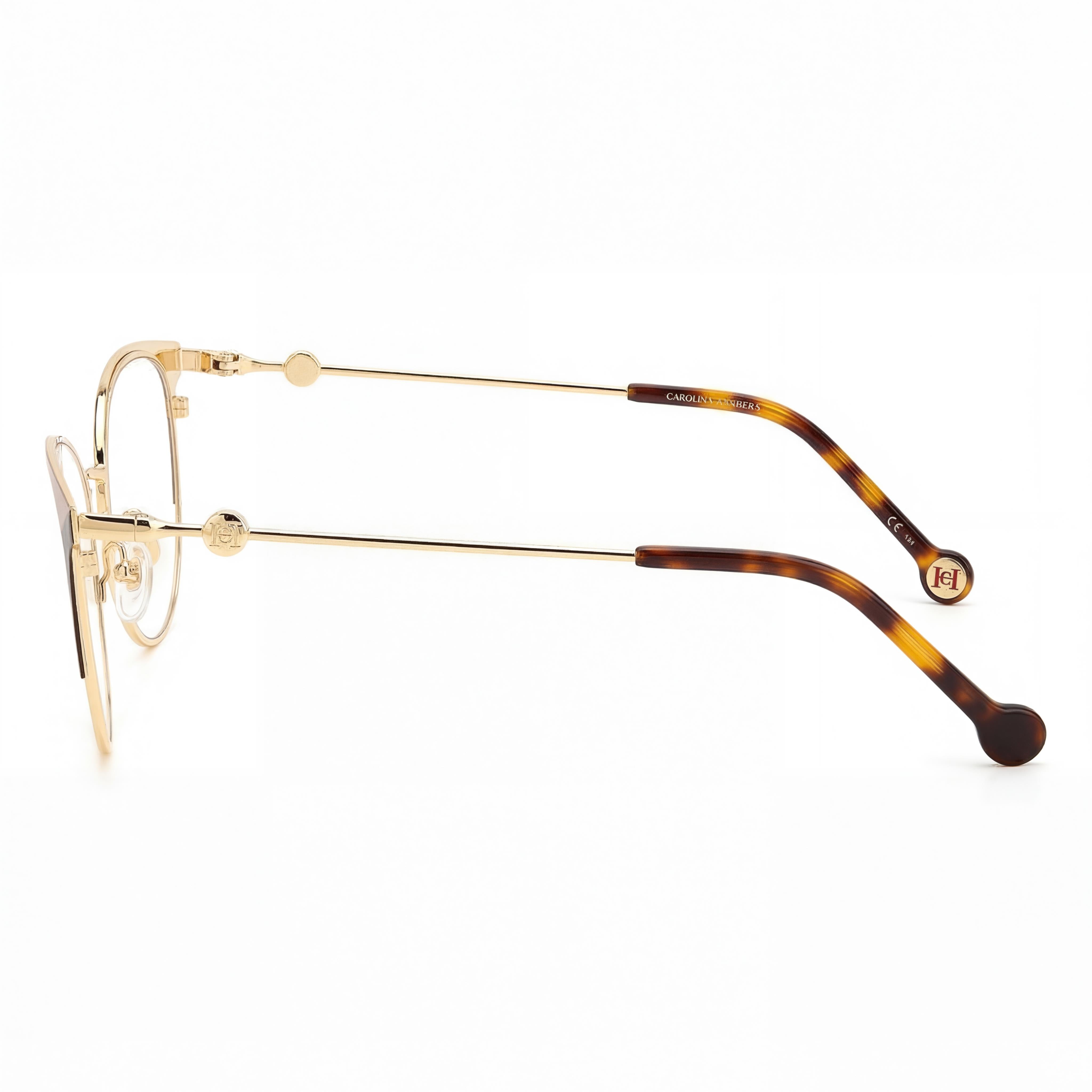 Carolina Herrera Modern Her 0115 Optical Frames for Women, Gold Brown Alloy Steel Frame, 54mm, Photo 2