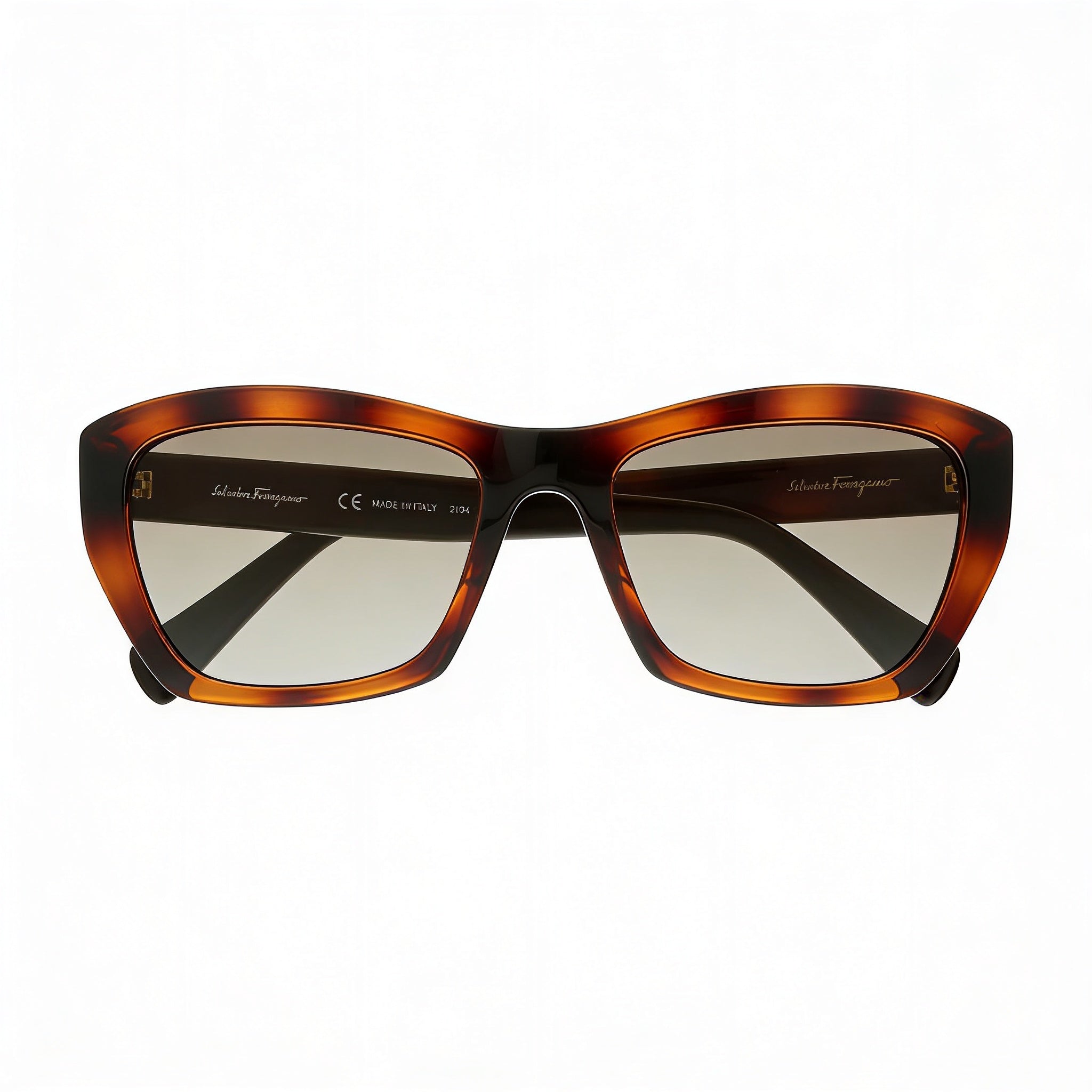 Gafas de sol Salvatore Ferragamo SF958S 214 para mujer, diseño de ojo de gato, color tortuga, lentes marrones, protección UV, 55 mm, Photo 3