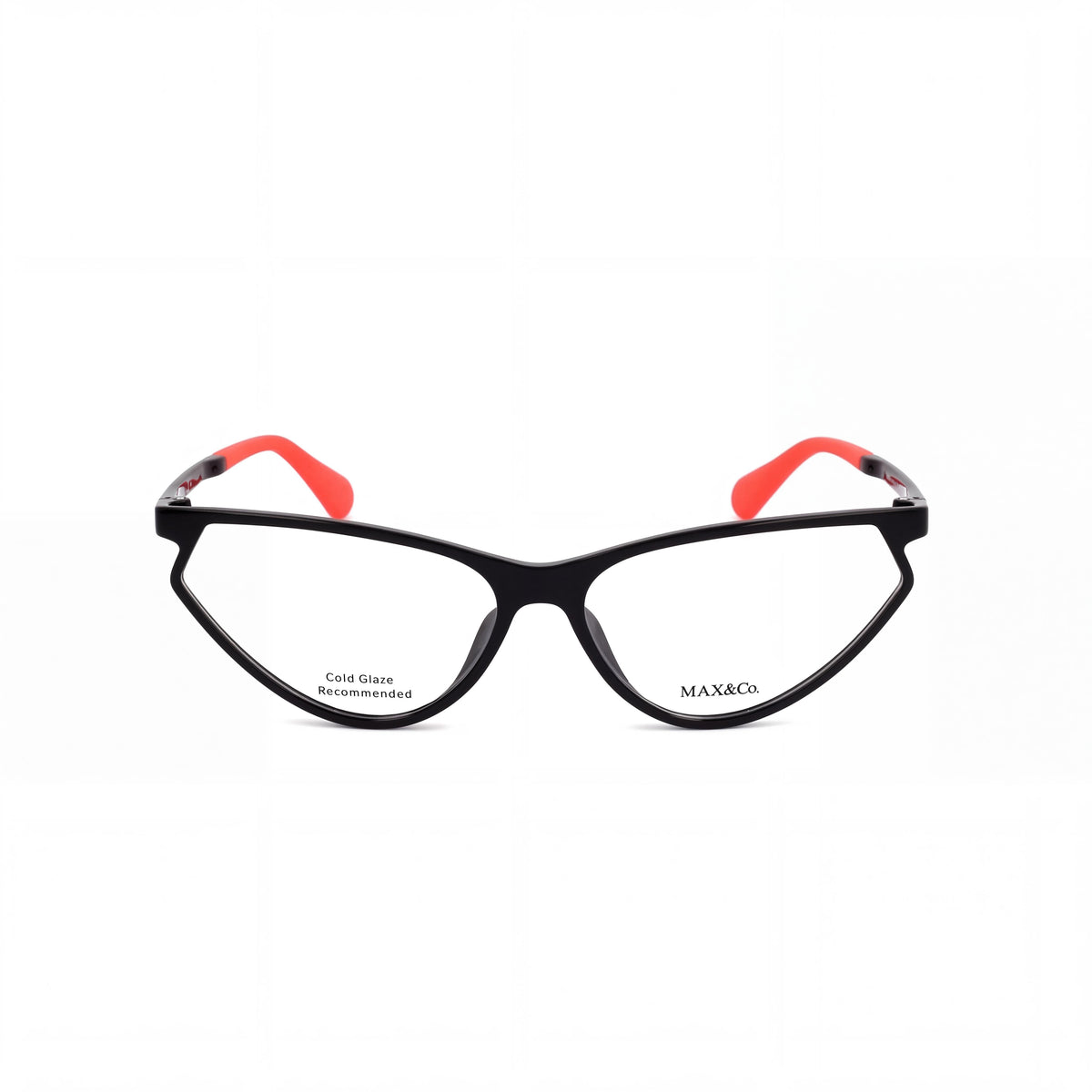 Montura de gafas moderna para mujer Max & Co. con montura INYECTADA en negro brillante y lentes transparentes, ancho de lente 59 mm, Photo 2