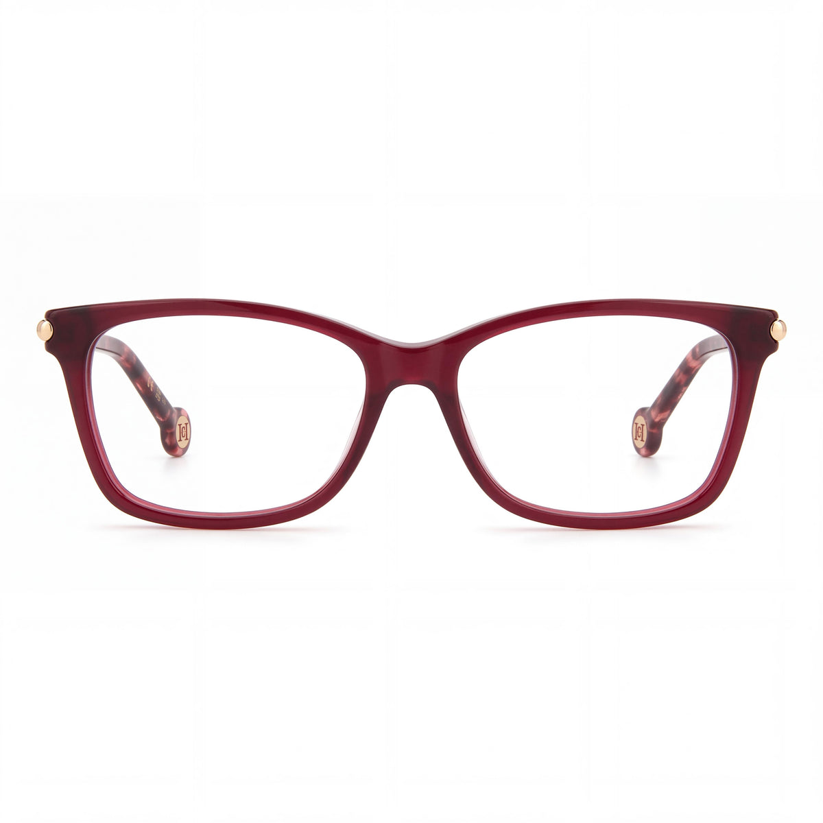 Carolina Herrera 0198 Women's Classic Style Plastic Sunglasses in Burgundy Gold, 53mm Lens Width, Photo 2