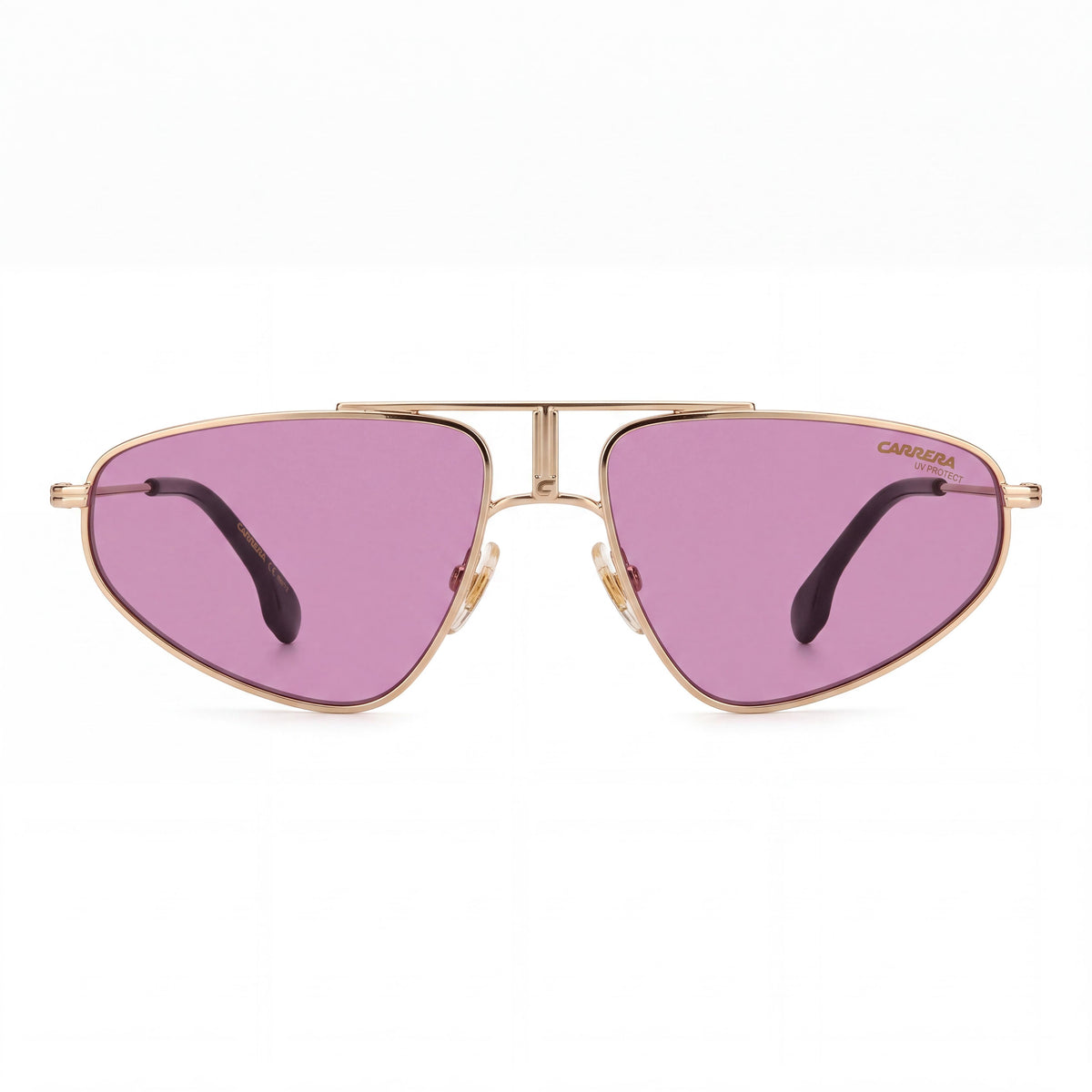 Carrera 1021/S Women's Gold Metal Pilot Sunglasses with Purple Lenses, UV Protection, 58mm, Photo 2