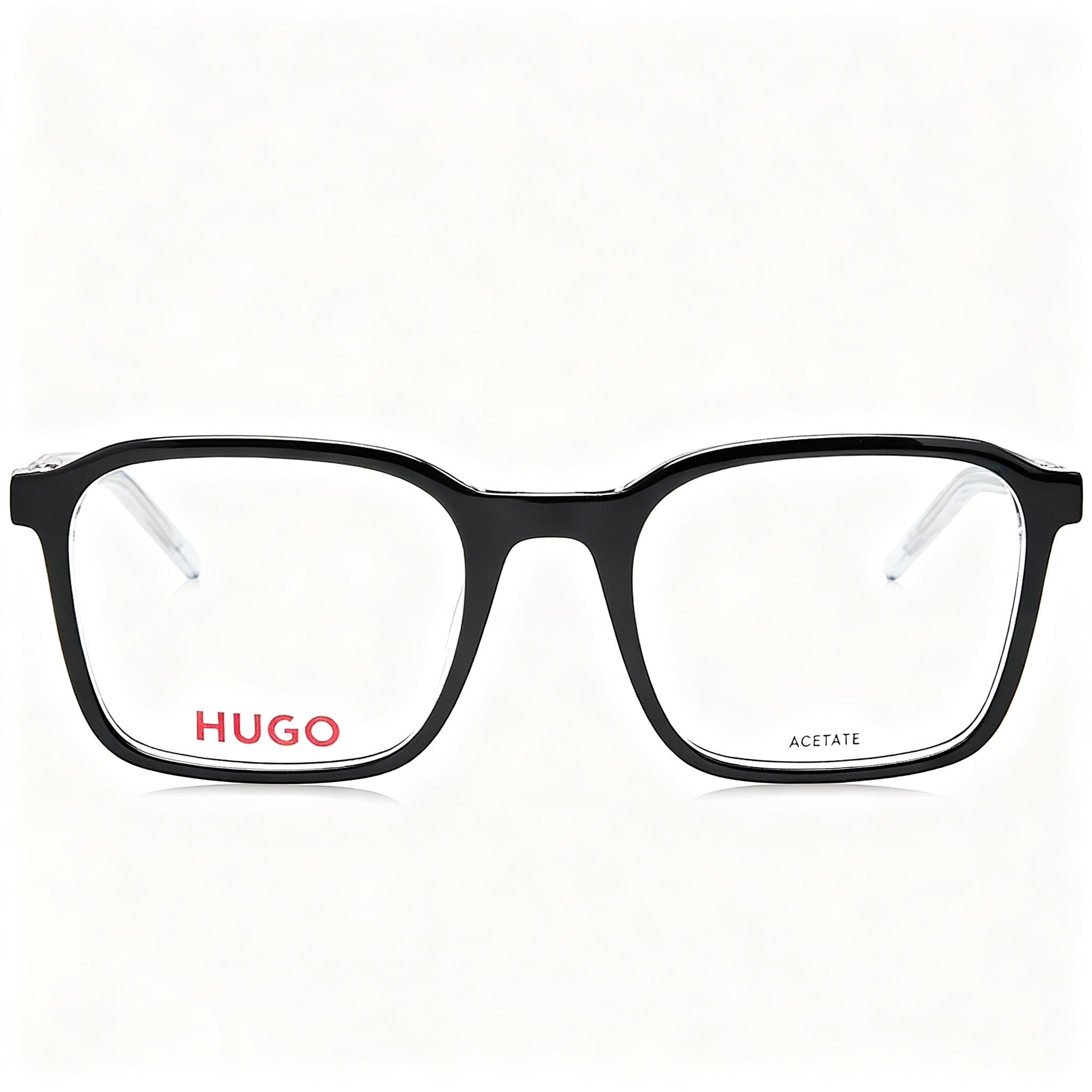 HUGO Hg 1202 Modern Unisex Acetate Frame Black Crystal Polycarbonate Non-polarised Eyeglasses 53mm, Photo 3