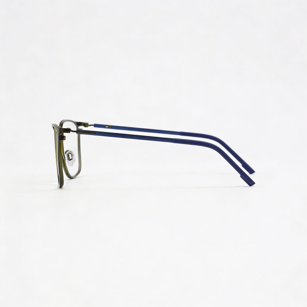 Gafas de sol Flexon E1143 para hombre, de metal, con lentes de policarbonato transparente, color azul alga mate, 54 mm