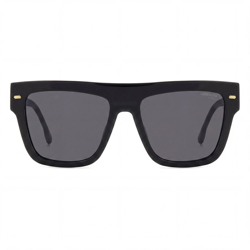 Carrera 3016/S Gafas de Sol para Mujer, Montura de Acetato Negro/Gris con Lentes Negras no Polarizadas UV 400 55-17-140