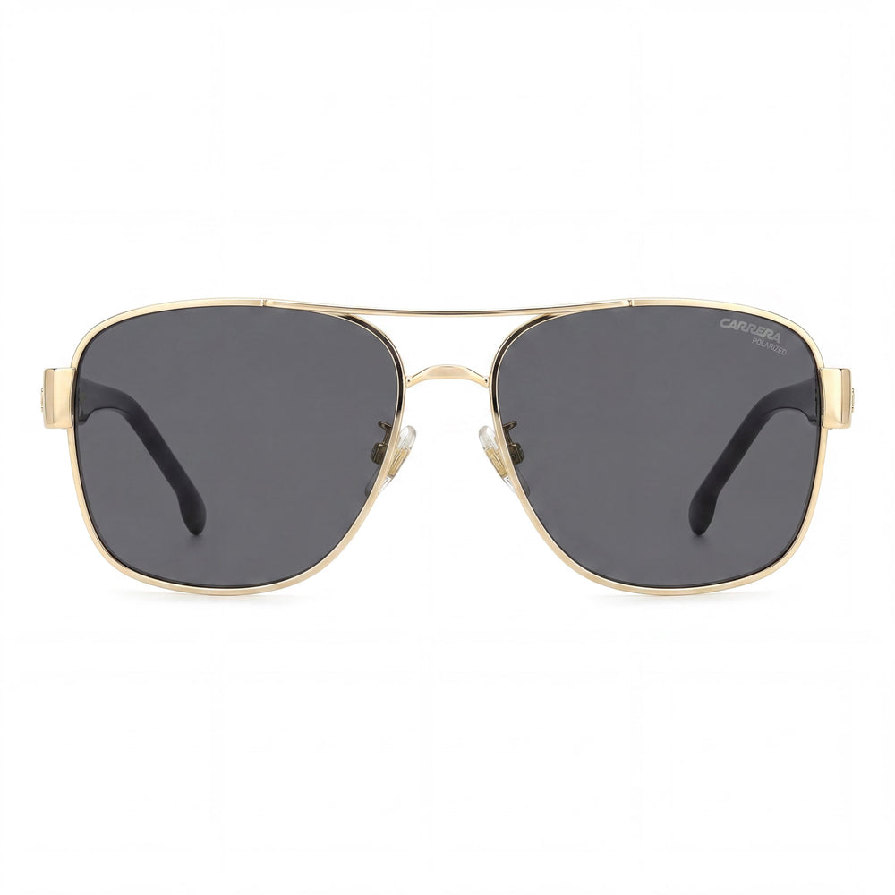 Gafas de sol rectangulares de acetato Carrera para mujer 3042/S con montura dorada y negra y protección UV gris de 58 mm