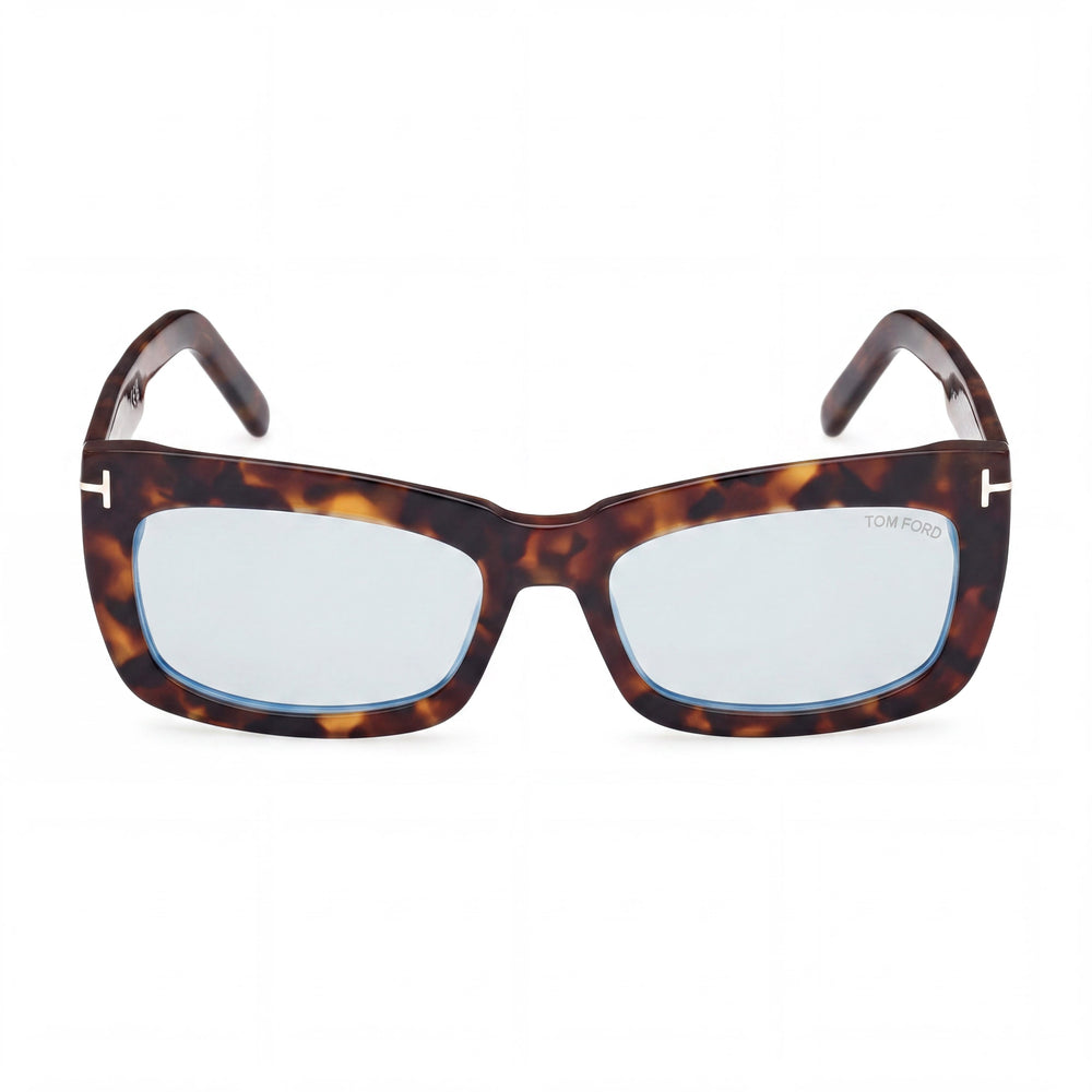 Tom Ford Classic Unisex Dark Havana Blue Filter Plastic Frame Non- Eyewear with Multicolor Lenses 55mm