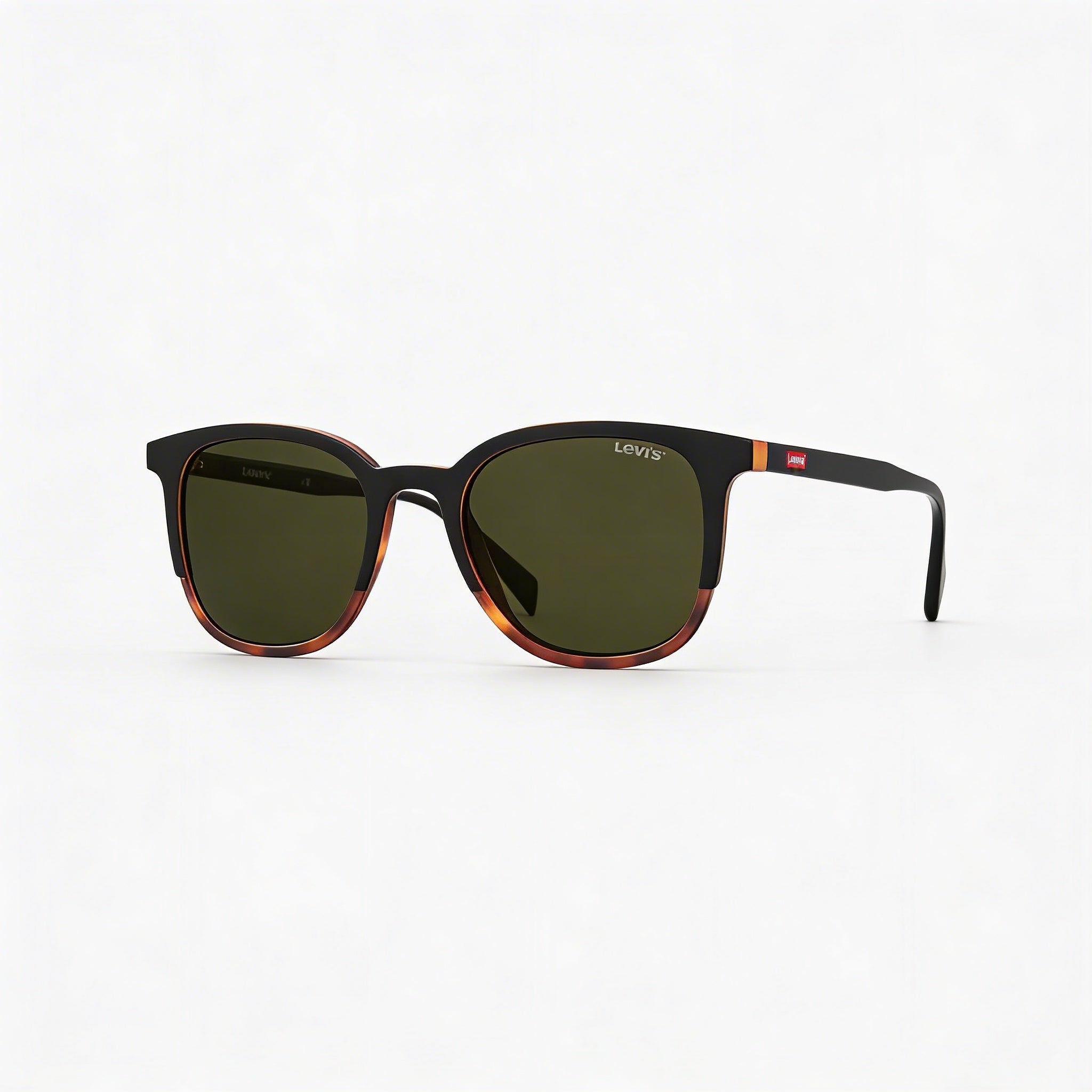 LEVI'S Modern Men's Black Havana Eco Polyamide Frame UV Protection Non-Polarized Sunglasses 52-20-145mm, Photo 1