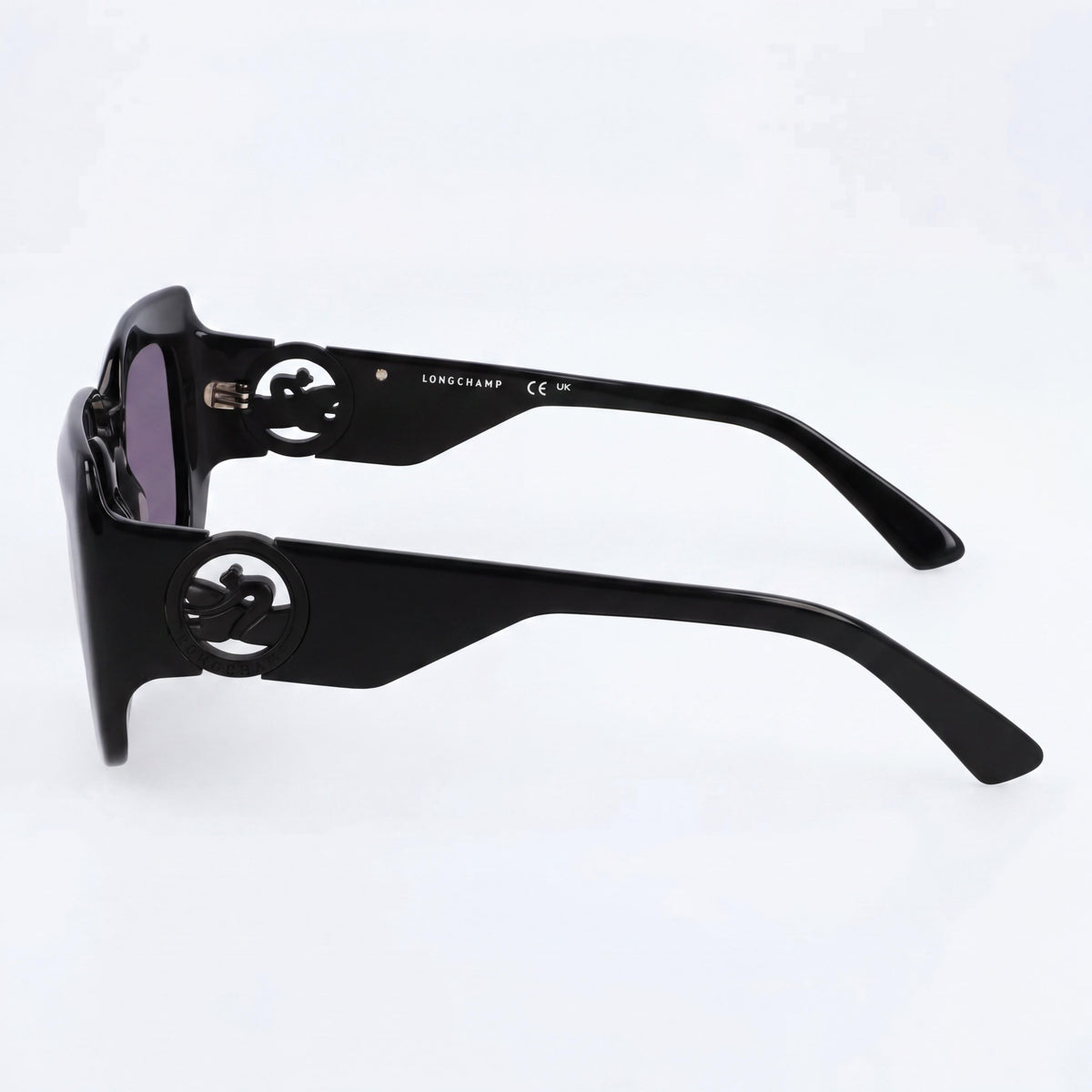 Longchamp Modern Women's Black Acetate Frame Black Lens Sunglasses with UV 400 Protection 51-20-140, Photo 3