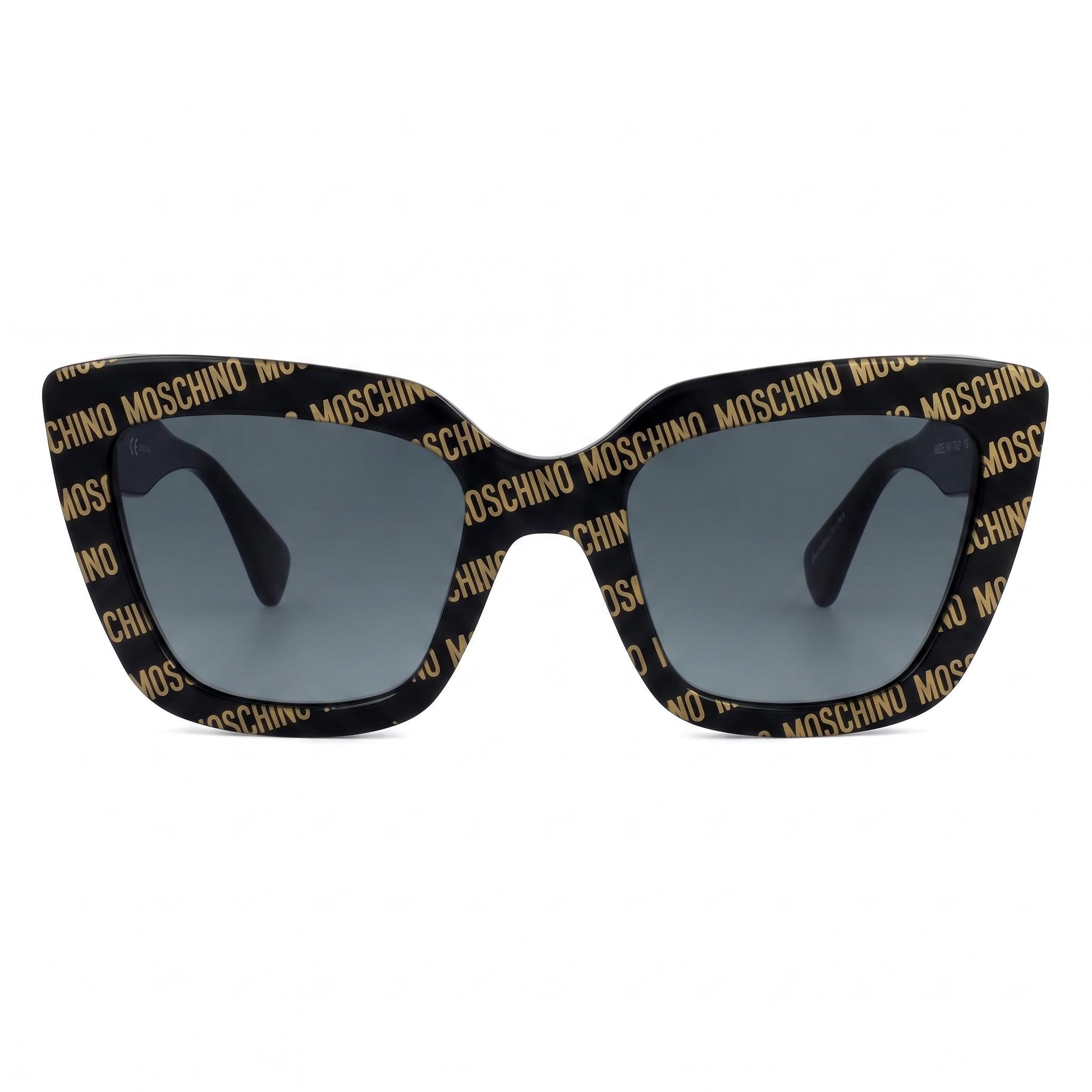Moschino Casual Women's Cat Eye Black Pattern Plastic Non-Polarized Dark Grey Shaded Gradient UV Protection Sunglasses 52-21-140, Photo 2