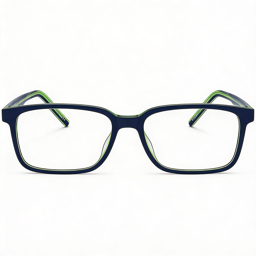 Hugo Boss Hg 1245 Blue Green Square Eyeglasses for Men, Acetate 53mm