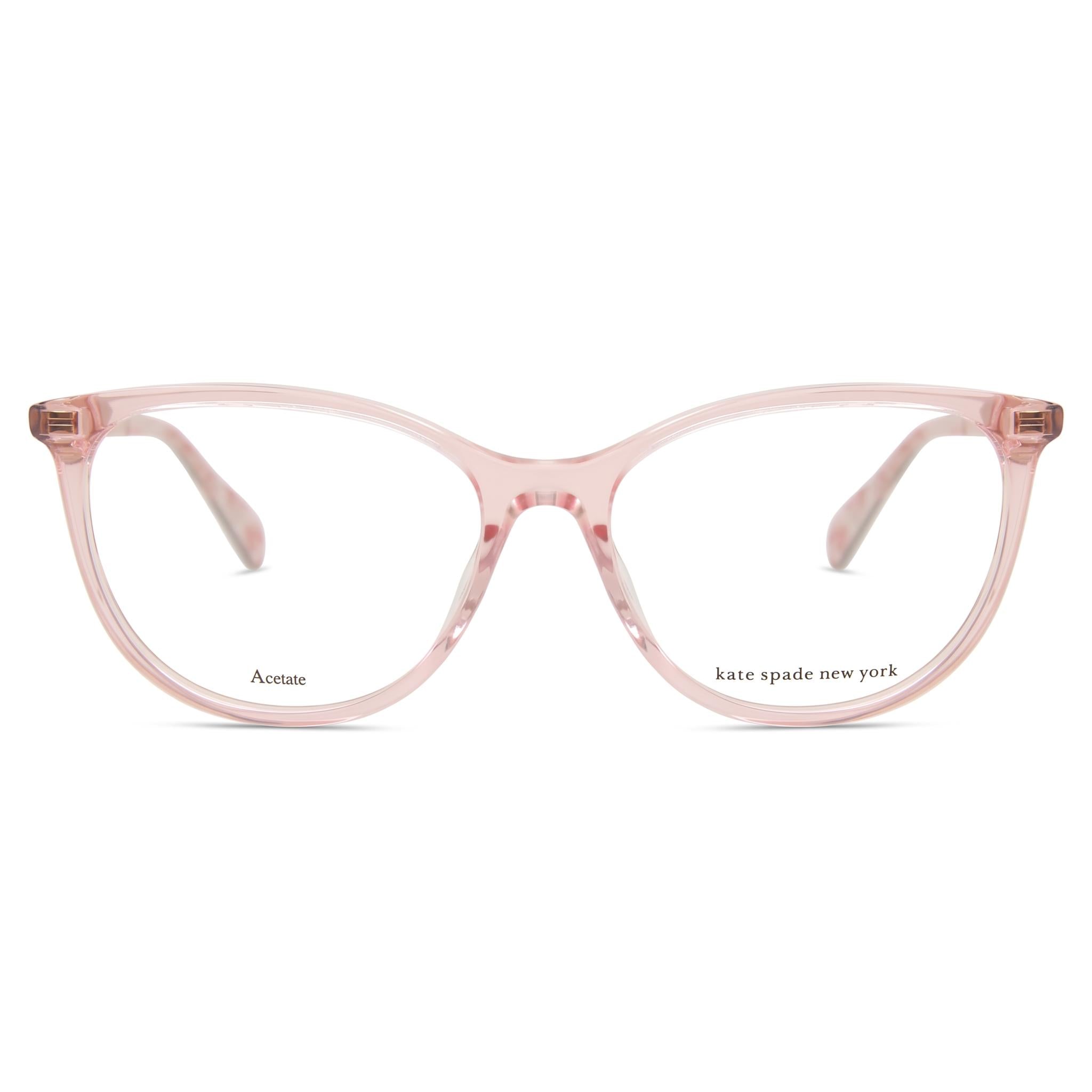 kate spade new york Kimberlee Gafas de Prescripción Ojo de Gato de Plástico Rosa para Mujer 52mm con Lentes Transparentes No Polarizadas, Photo 2