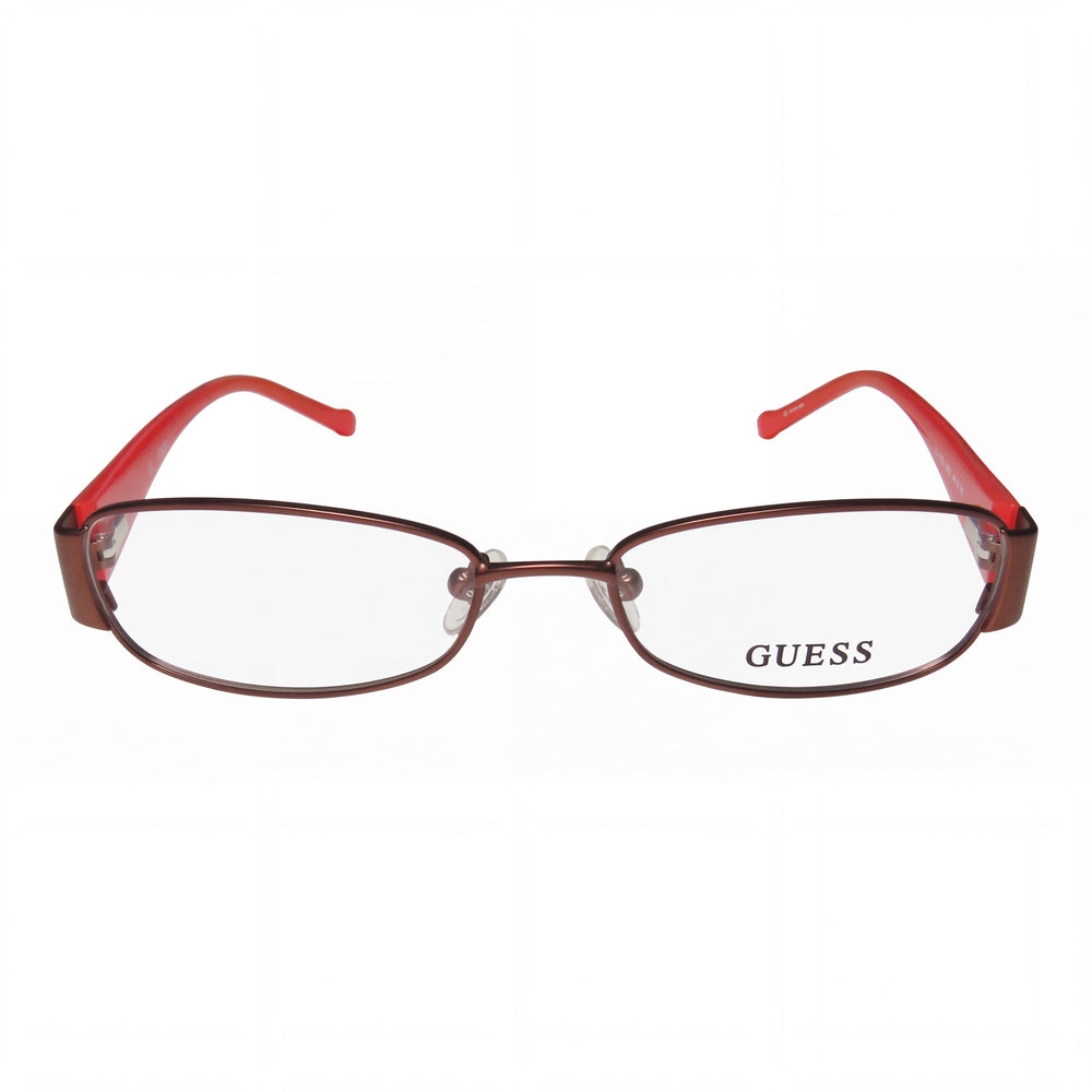 GUESS GU9079D9648 Unisex Brown Rectangular Full-Rim Plastic Eyeglasses non- Lenses 48mm
