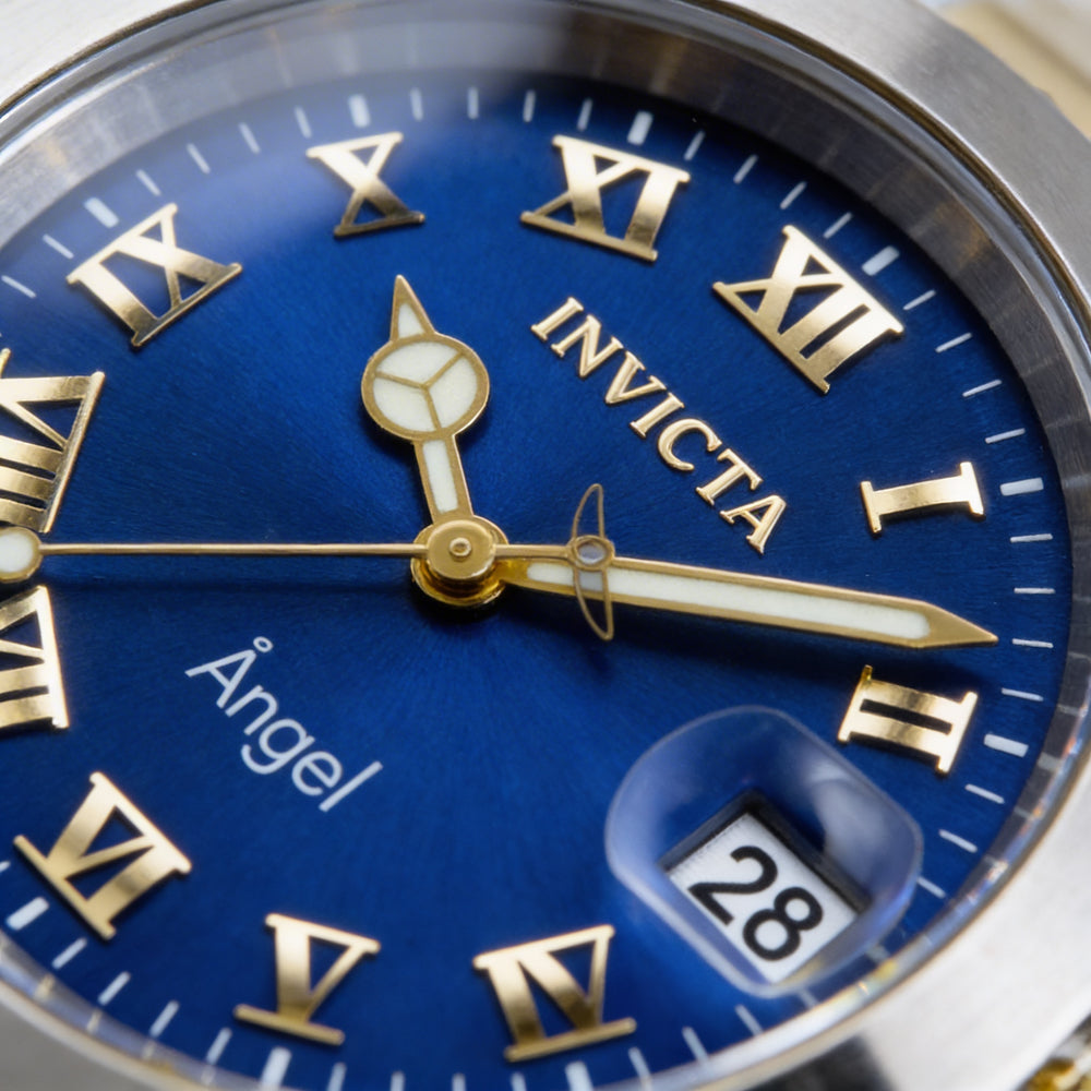 Reloj Invicta 14363 para mujer, con pulsera de acero inoxidable bicolor, esfera azul, luminoso, resistente al agua hasta 200 m, 40 mm