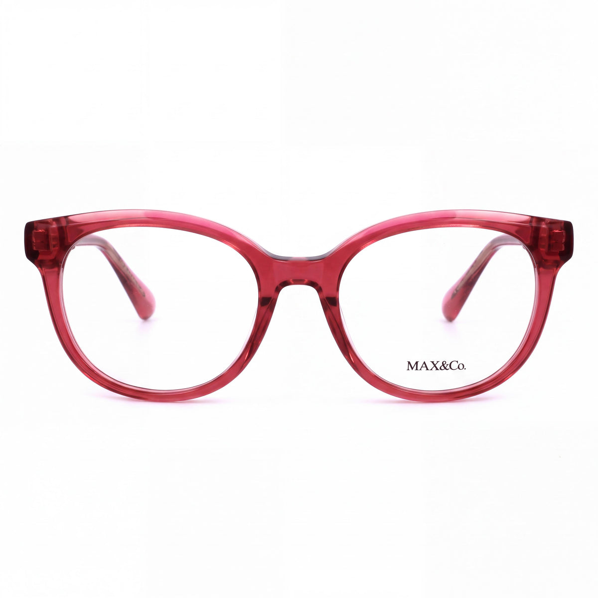 Max&Co. Casual Women's Red Acetate Frame Eyeglasses with Transparent Lenses, Size 48-17-135, Photo 2