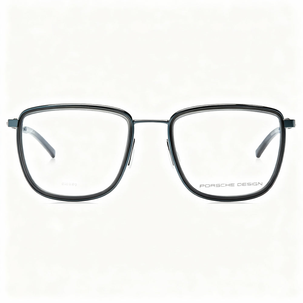 Monturas ópticas Porsche P8365 de acetato para hombre en azul y gris con lentes transparentes no polarizadas (53-18-145 mm)
