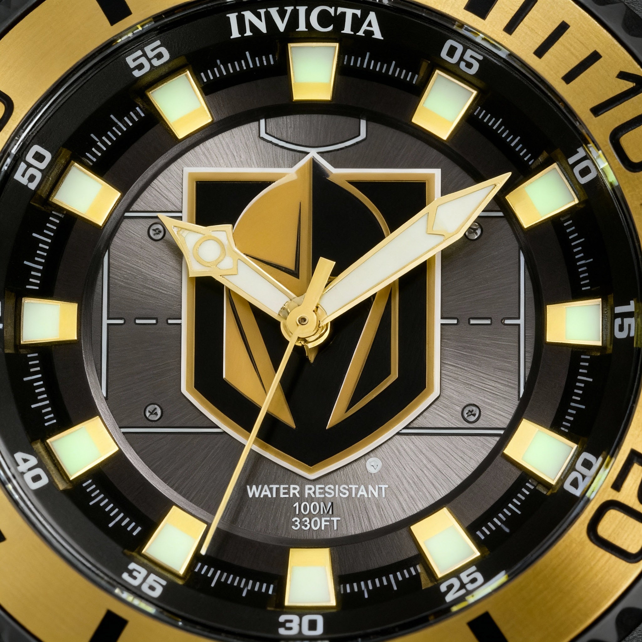 Invicta 42209 NHL Women's Black Gold-tone Stainless Steel Quartz Wrist Watch 38mm Water Resistant