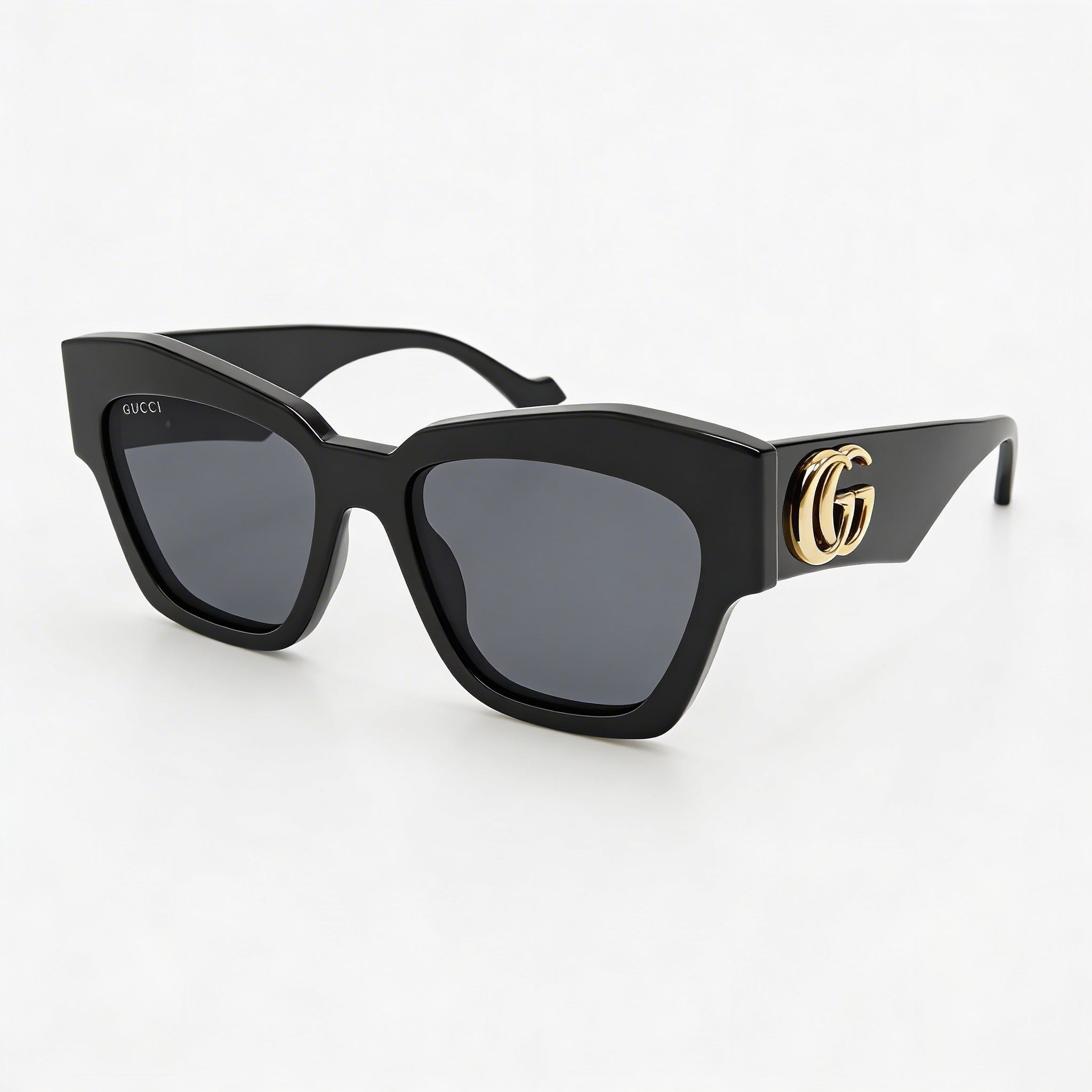 Gucci Gg1422s-001 Women's Cat Eye Black Plastic Frame Grey Lens Non-Polarized UV Protection Sunglasses 55mm, Photo 2