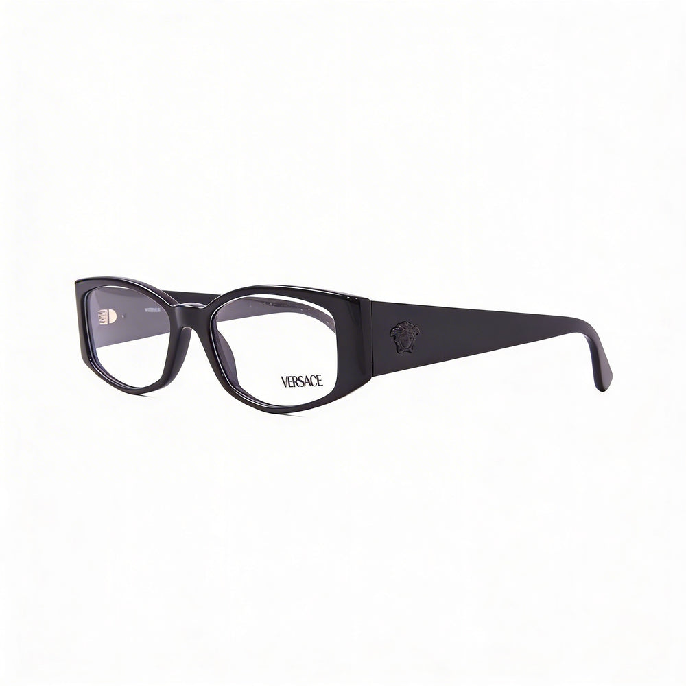Versace Ve 3343 Women's Acetate Black Gold Logo Frame Eyeglasses (Lens 54mm, Bridge 17mm, Temple 145mm)