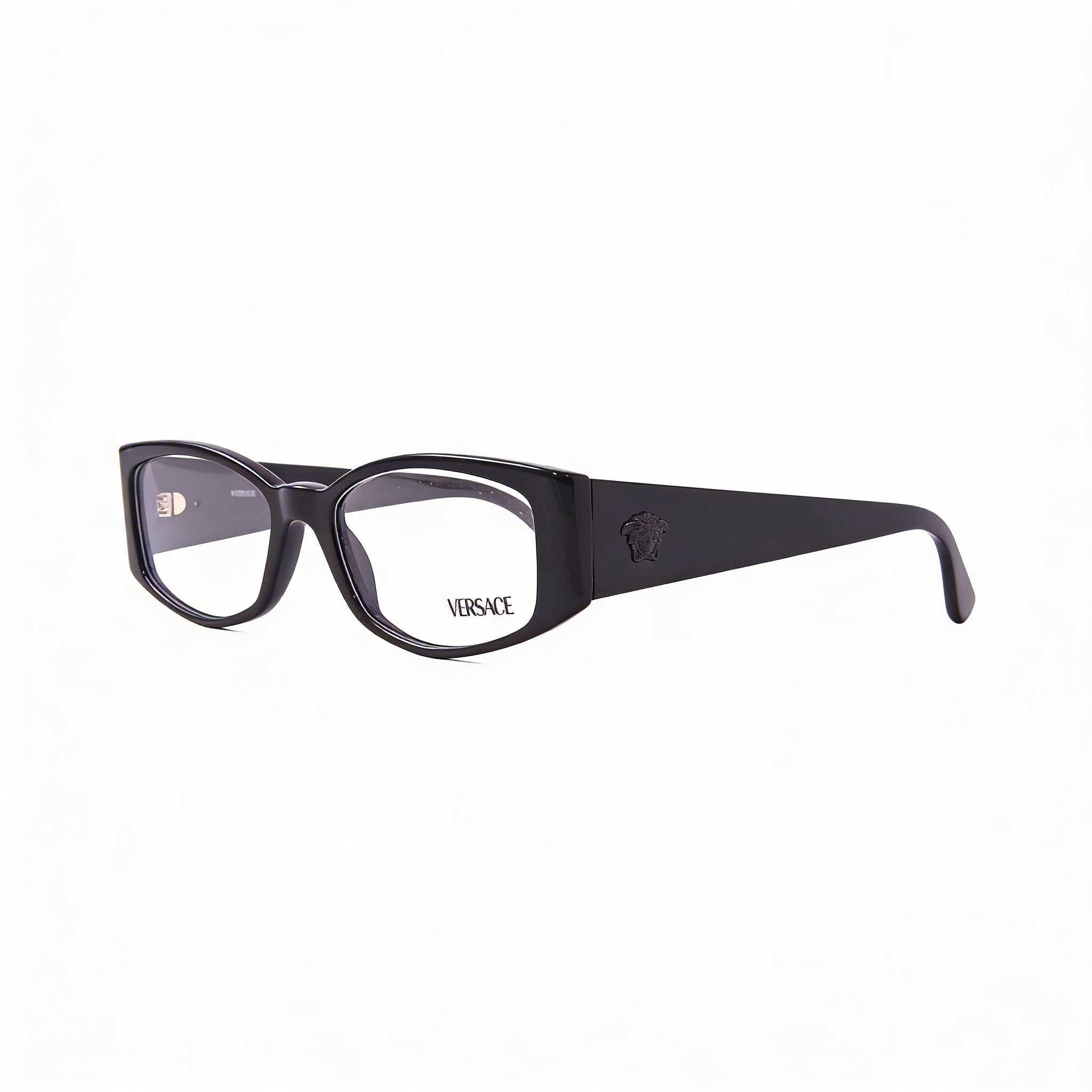 Versace Ve 3343 Women's Acetate Black Gold Logo Frame Eyeglasses (Lens 54mm, Bridge 17mm, Temple 145mm), Photo 3
