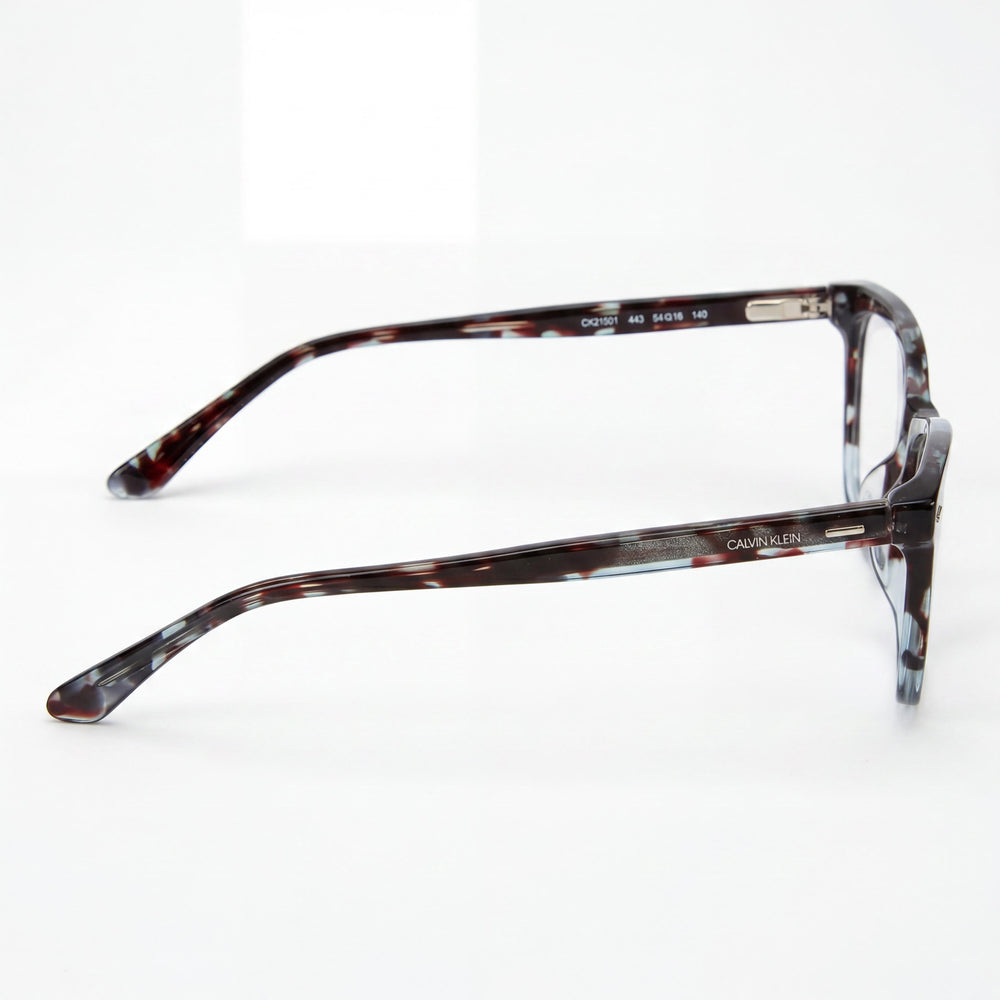 Calvin Klein Ck21501 Unisex Cat Eye Full Rim Plastic Havana Transparent Blue Eyeglasses 54mm